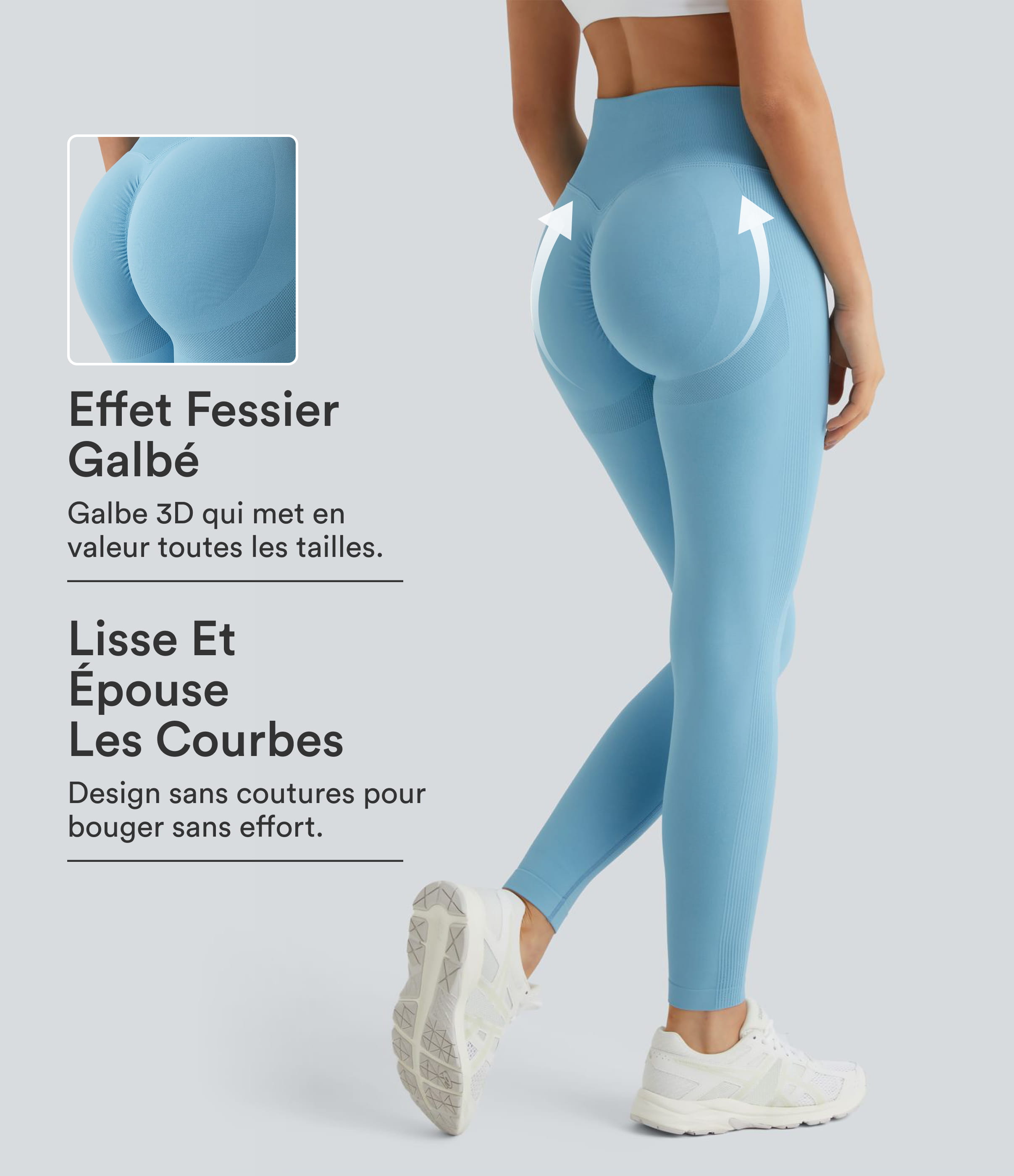 Legging push-up taille haute froncé sans couture OneForm Seamless Flow