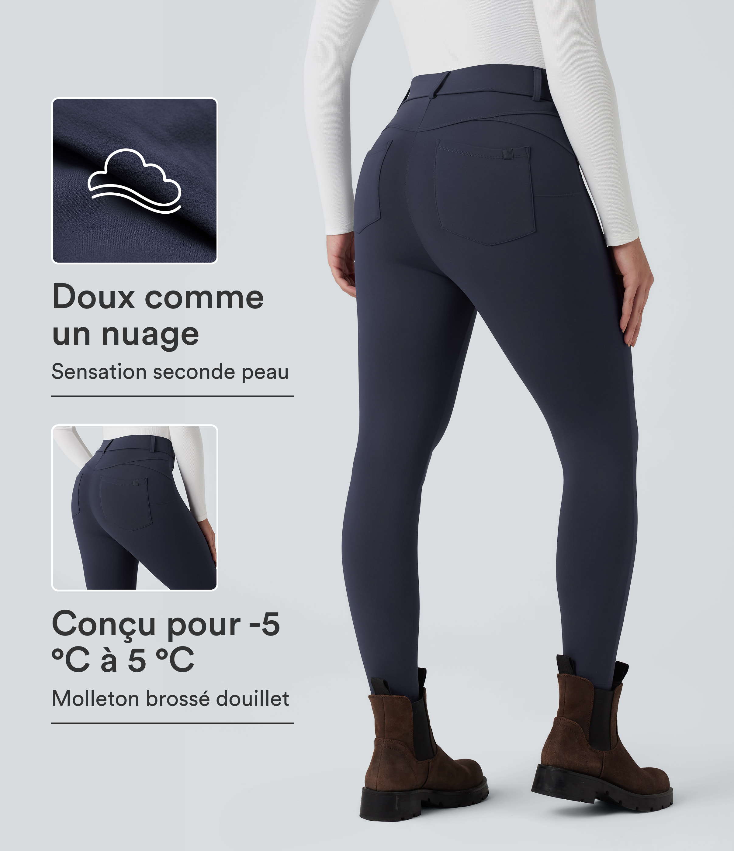 Legging thermique SoftlyZero™ Plush 7/8 taille haute avec poches