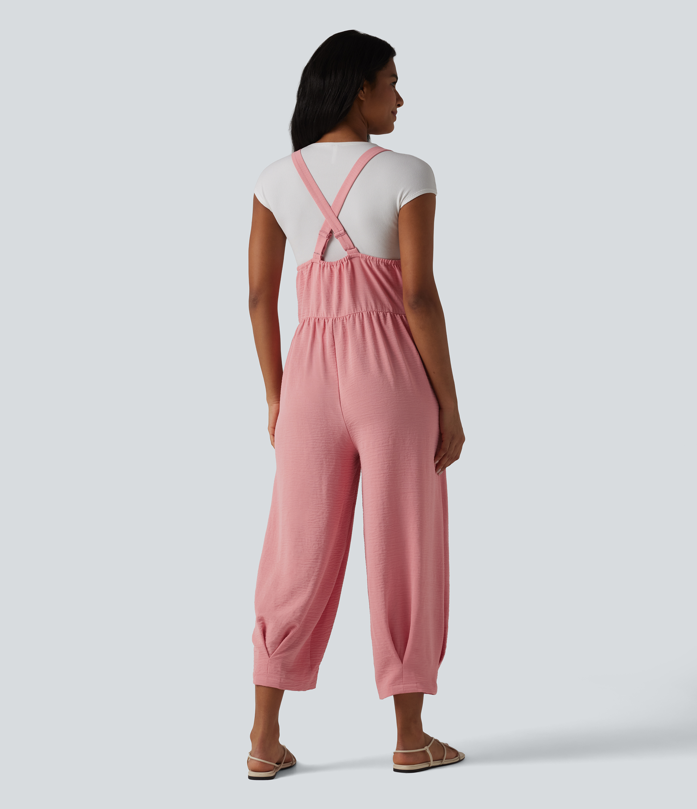 Bloomers Casual Linen-Feel Dungarees with Pockets