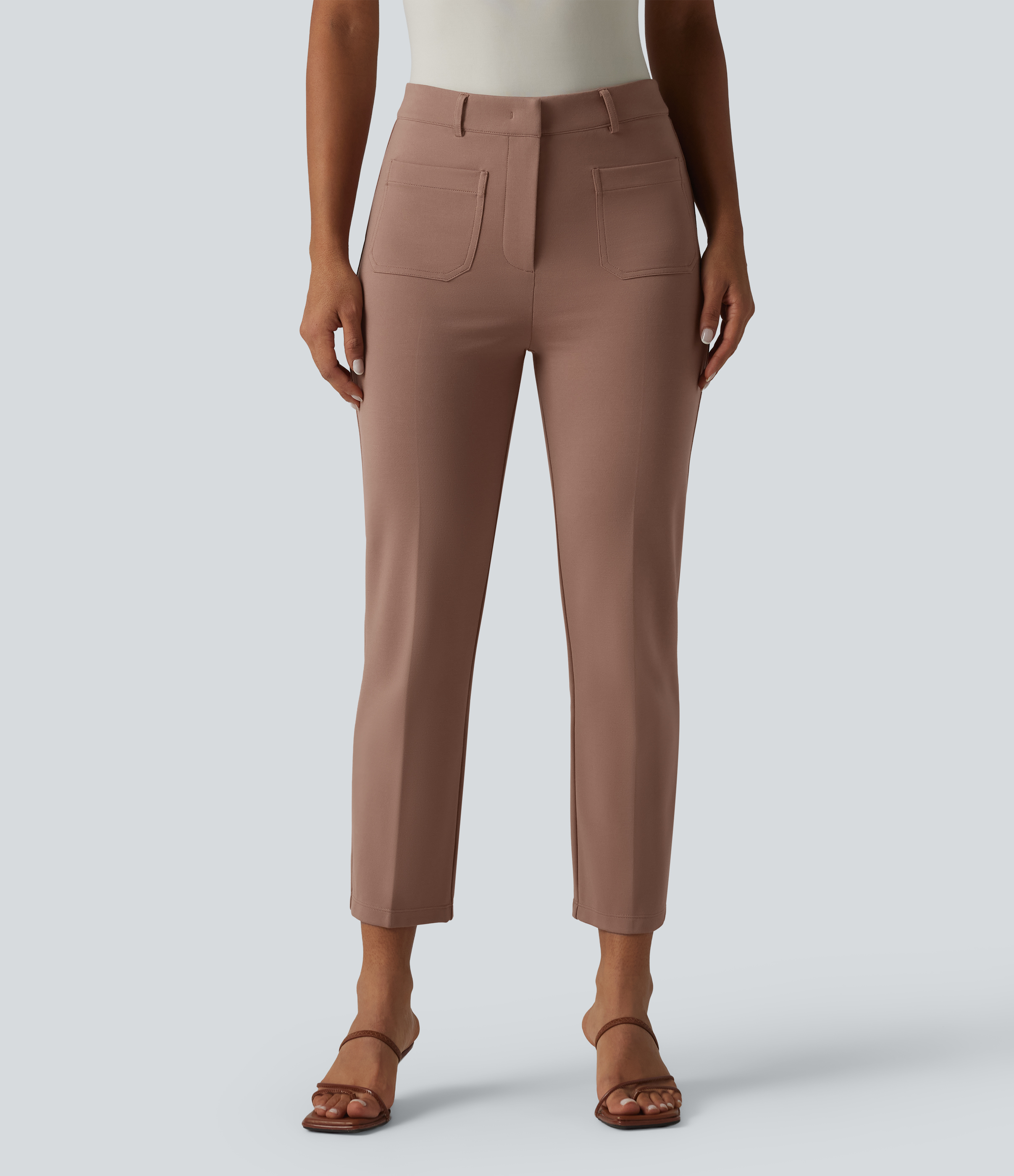 Halara Flex™ - Bootcut-Bürohose mit mittelhohem Bund und Seitentaschen