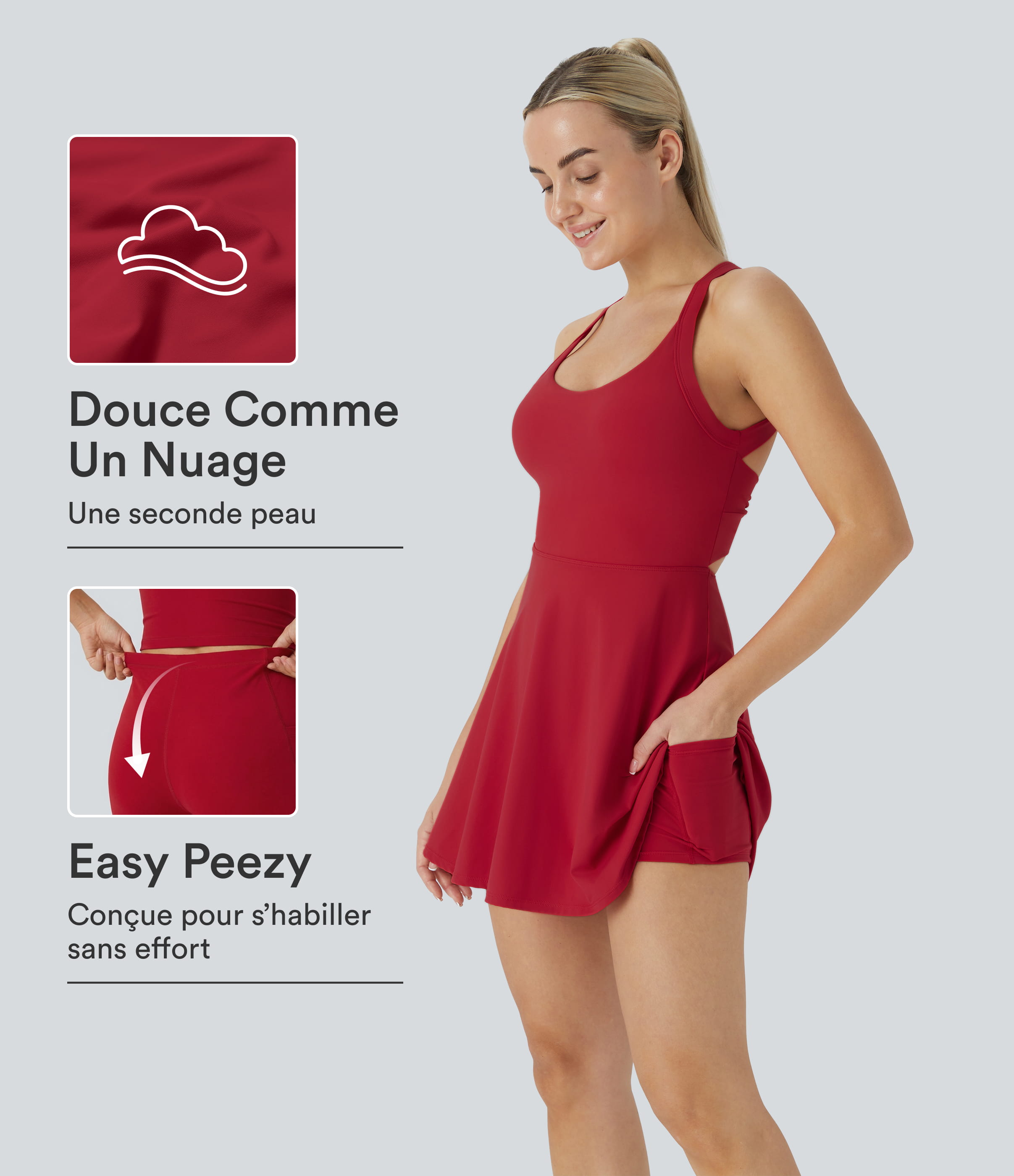 Softlyzero™ Airy Robe Sport Torsadée Dos Nu Édition Easy Peasy