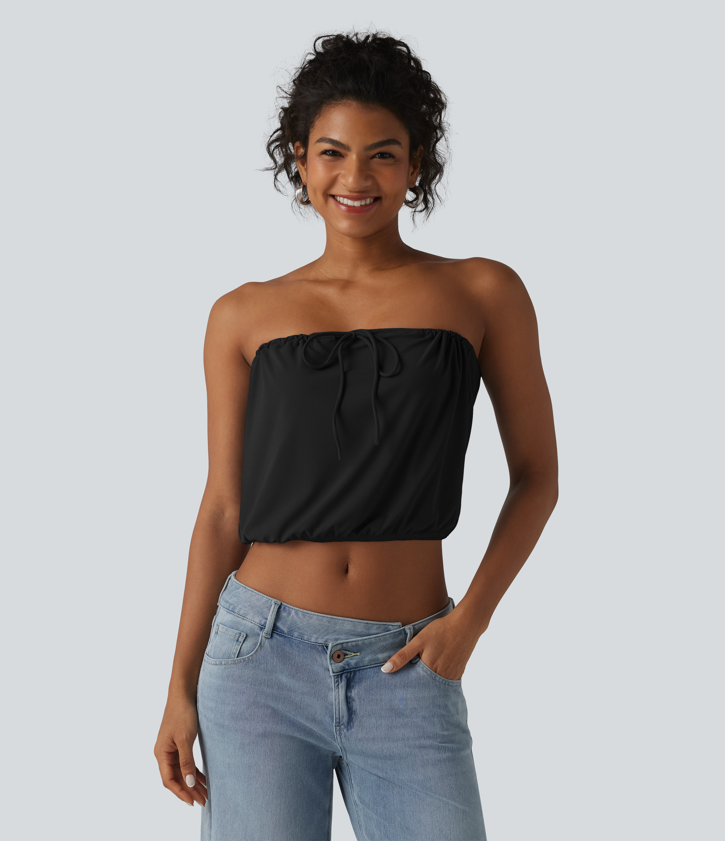 SoftlyZero™ - Lässiges, verkürztes Tube-Tanktop mit Schnürung - UPF50+