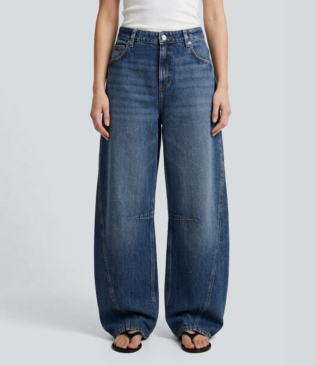 Halara Flex™ Mid Rise Casual Barrel Leg Jeans with Pockets