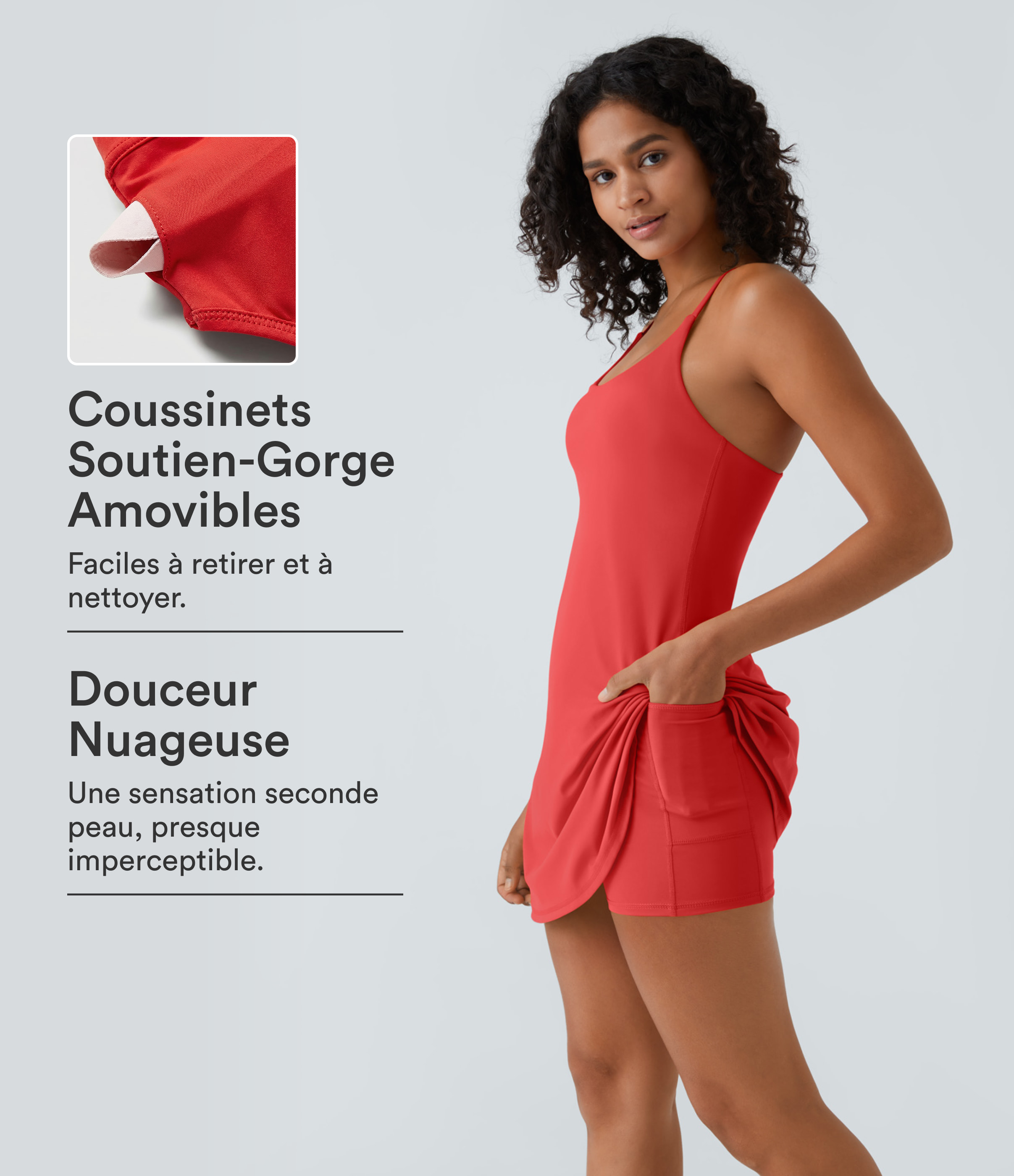 Softlyzero™ Airy Mini Backless Activity Dress with Cutouts, 2-in-1 Features Pockets and Cool Feel - UPF50+