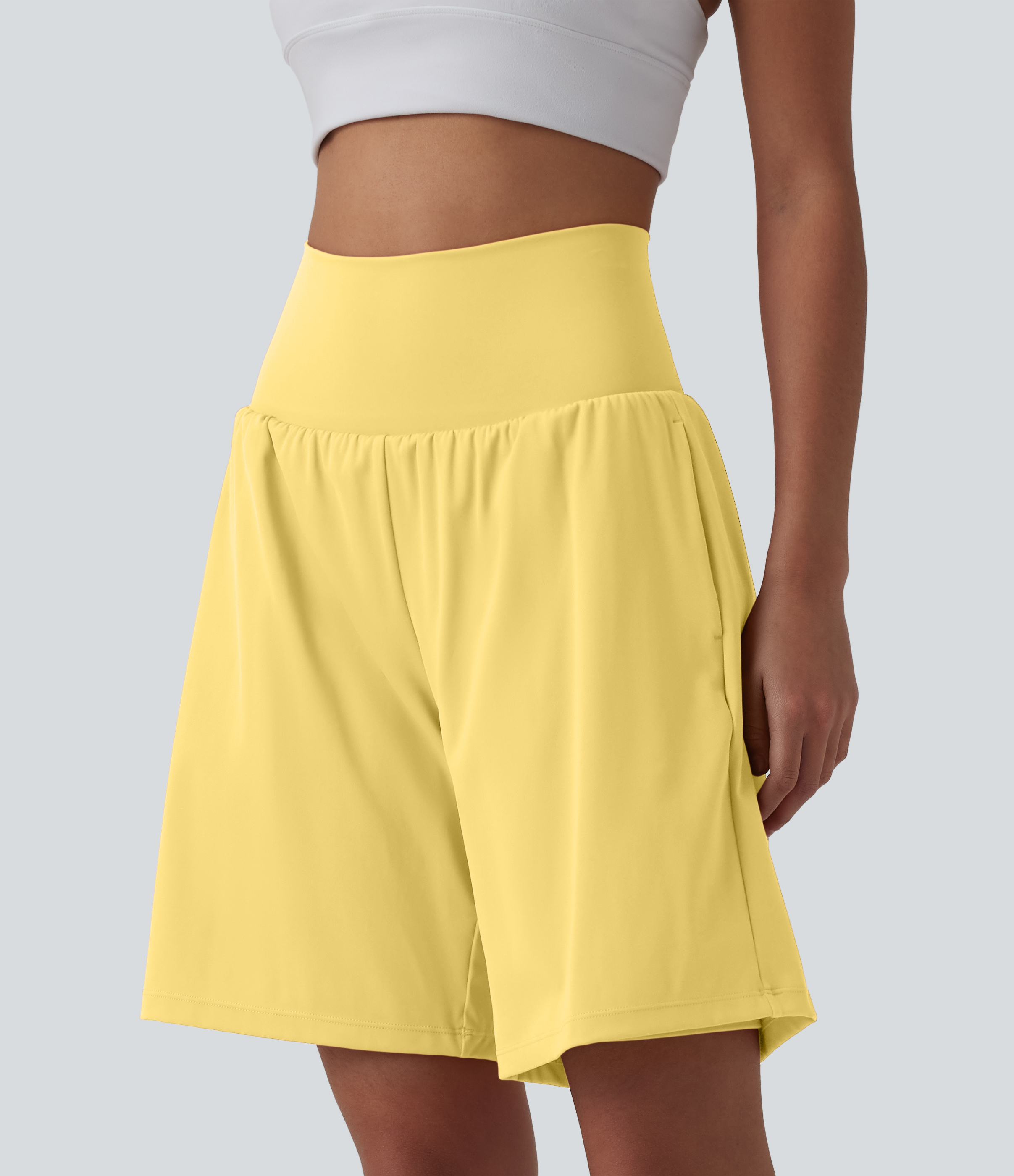 SoftlyZero™ shorts de yoga 2 en 1, talle súper alto, con sensación fresca al tacto, 9" con bolsillos