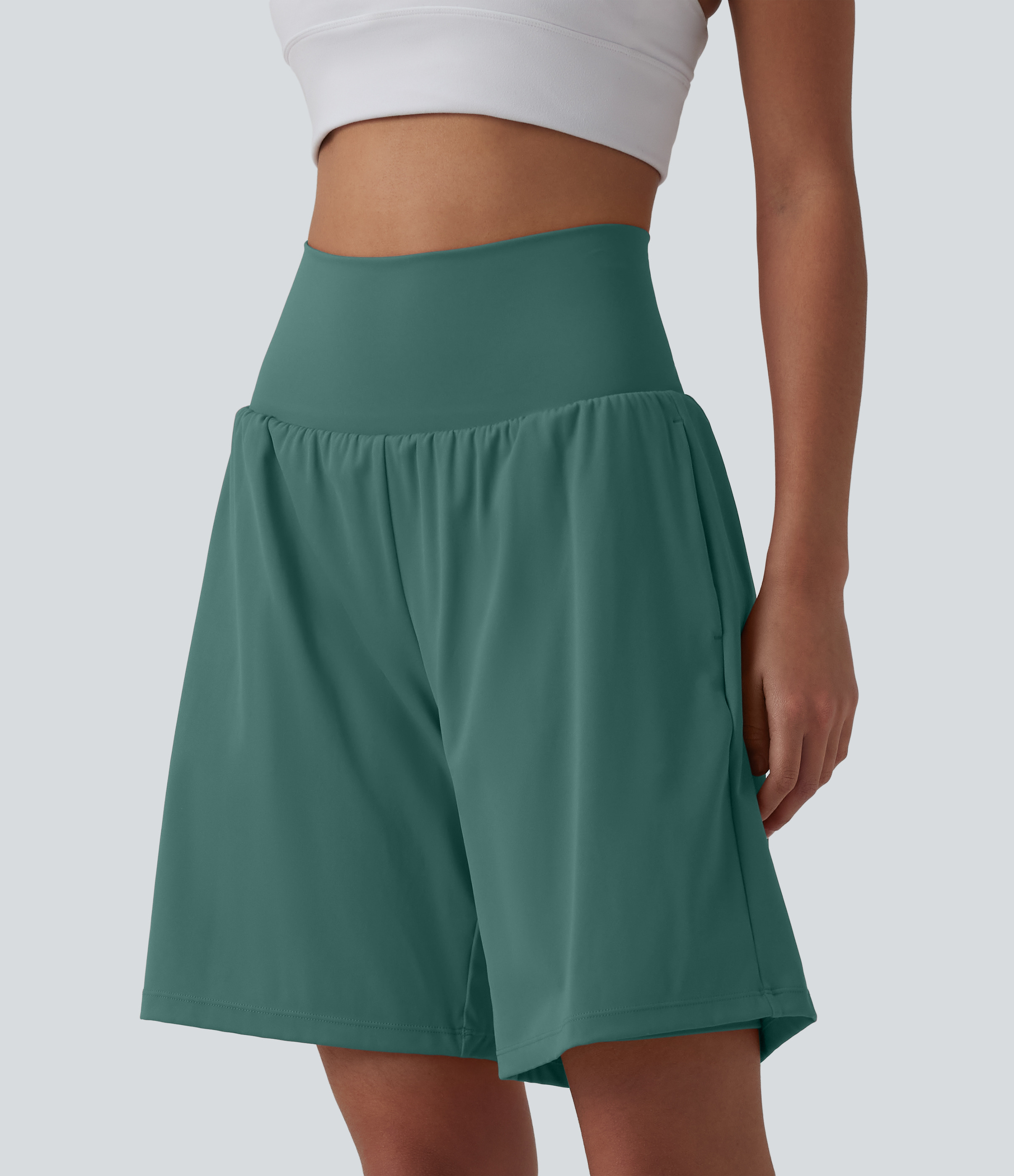 SoftlyZero™ Airy Super High Waisted 2-in-1 InstantCool Yoga Shorts 9" with Pockets
