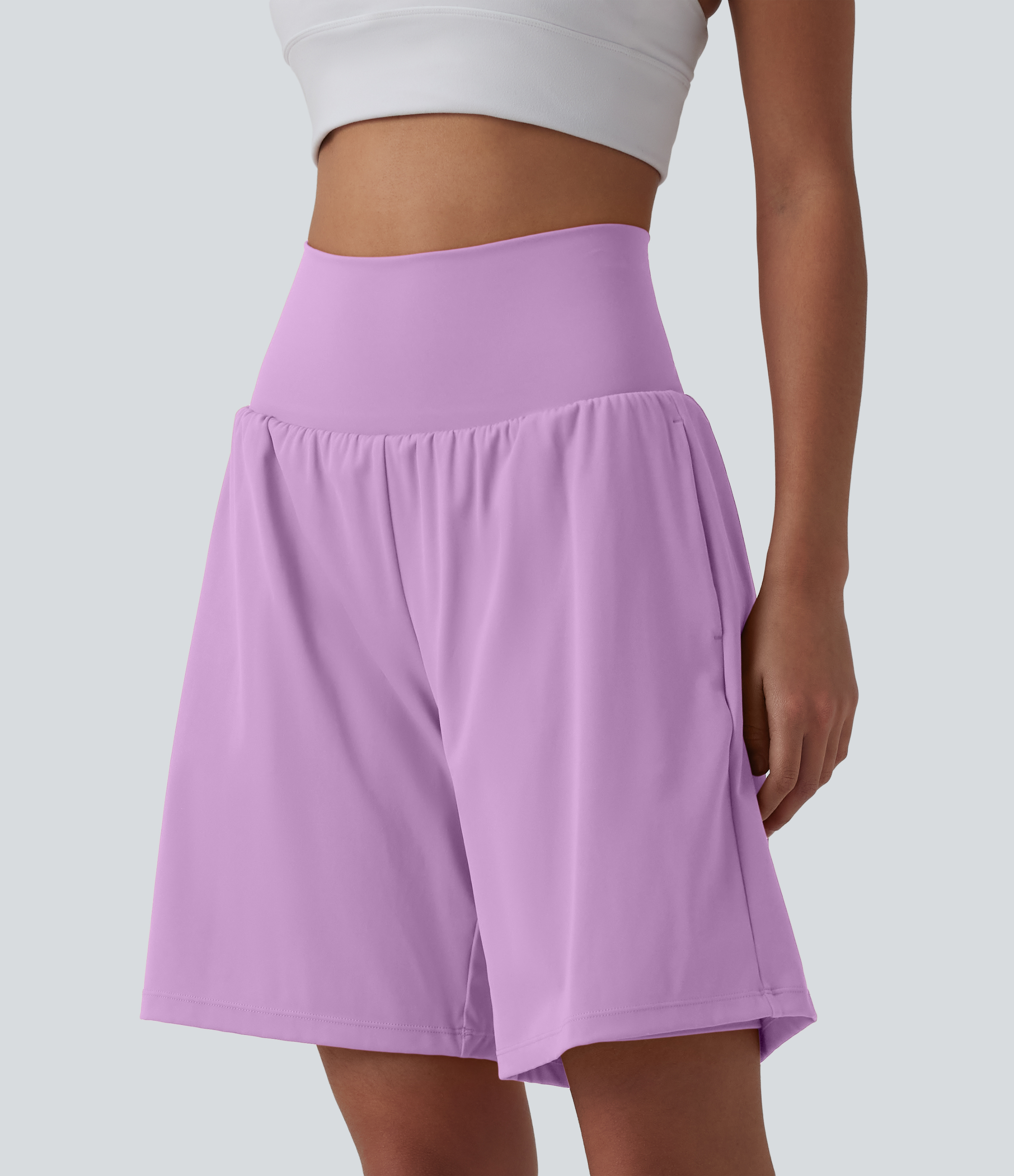 SoftlyZero™ Airy Super High Waisted 2-in-1 Cool Touch Yoga Shorts 9" with Pockets