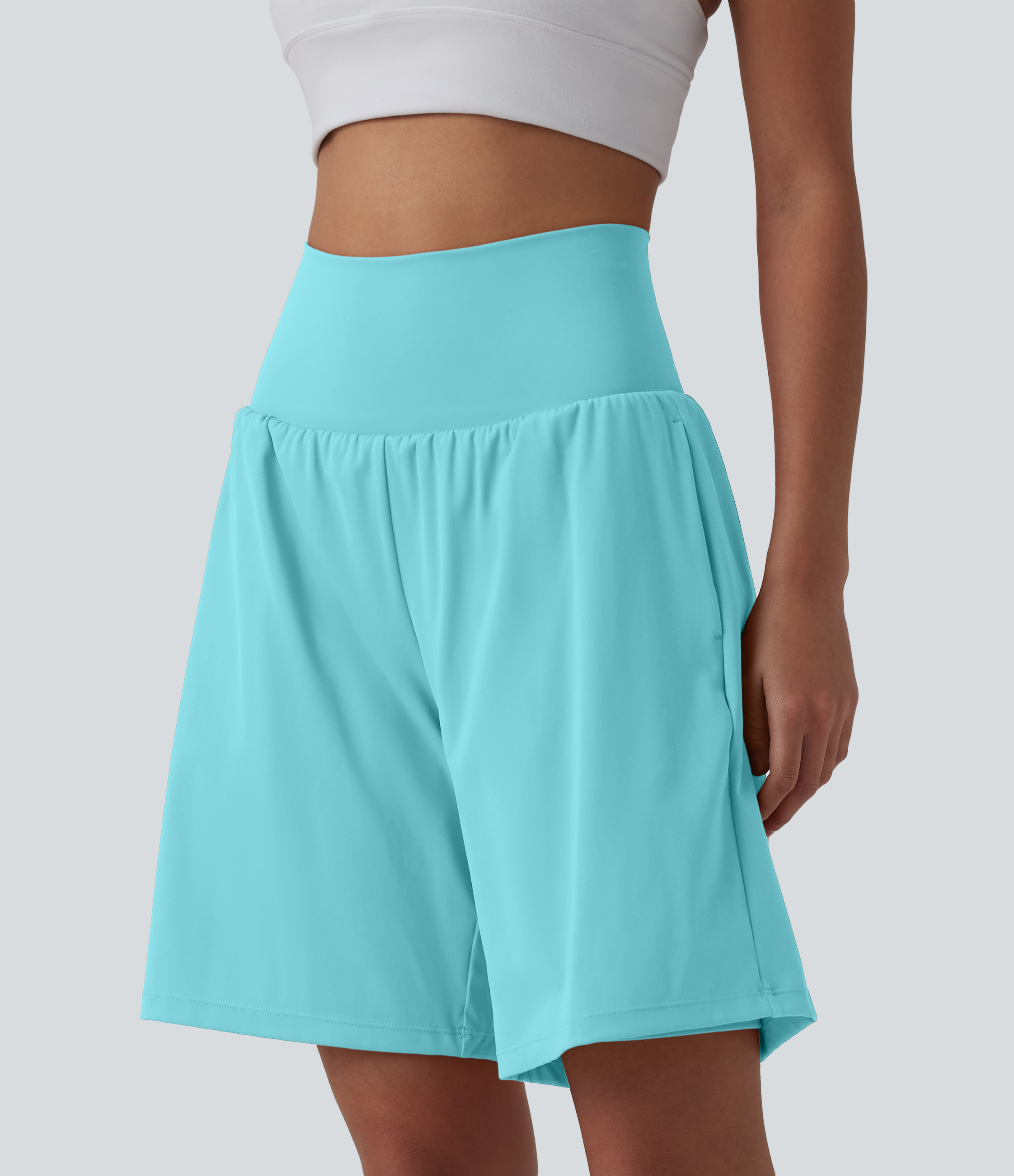 SoftlyZero™ Airy Super High Waisted 2-in-1 Cool Touch Yoga Shorts 9" with Pockets