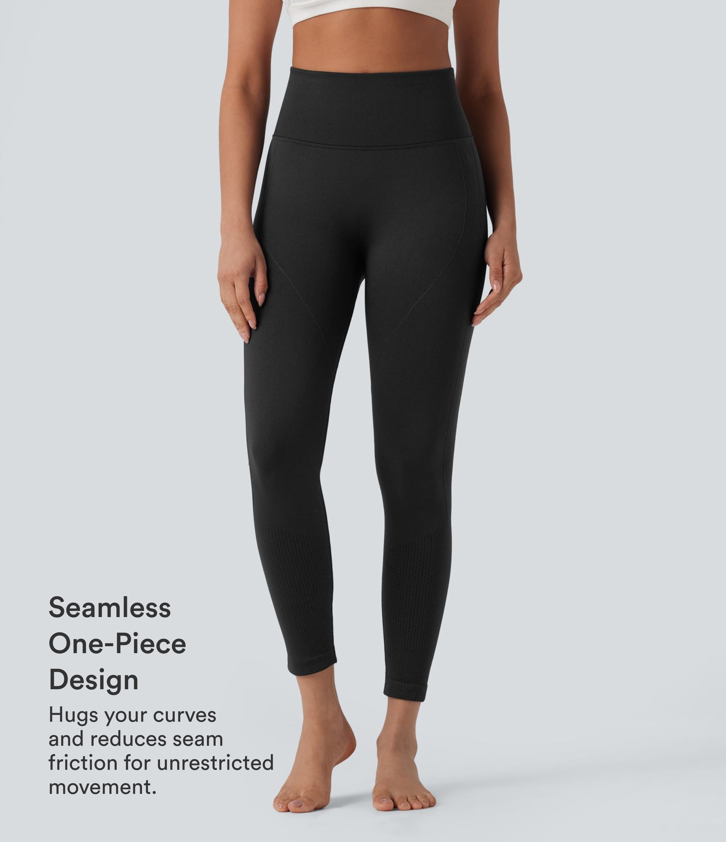 Black OneForm Seamless Flow High Waisted Tummy Control Butt Lifting Yoga Leggings / 2