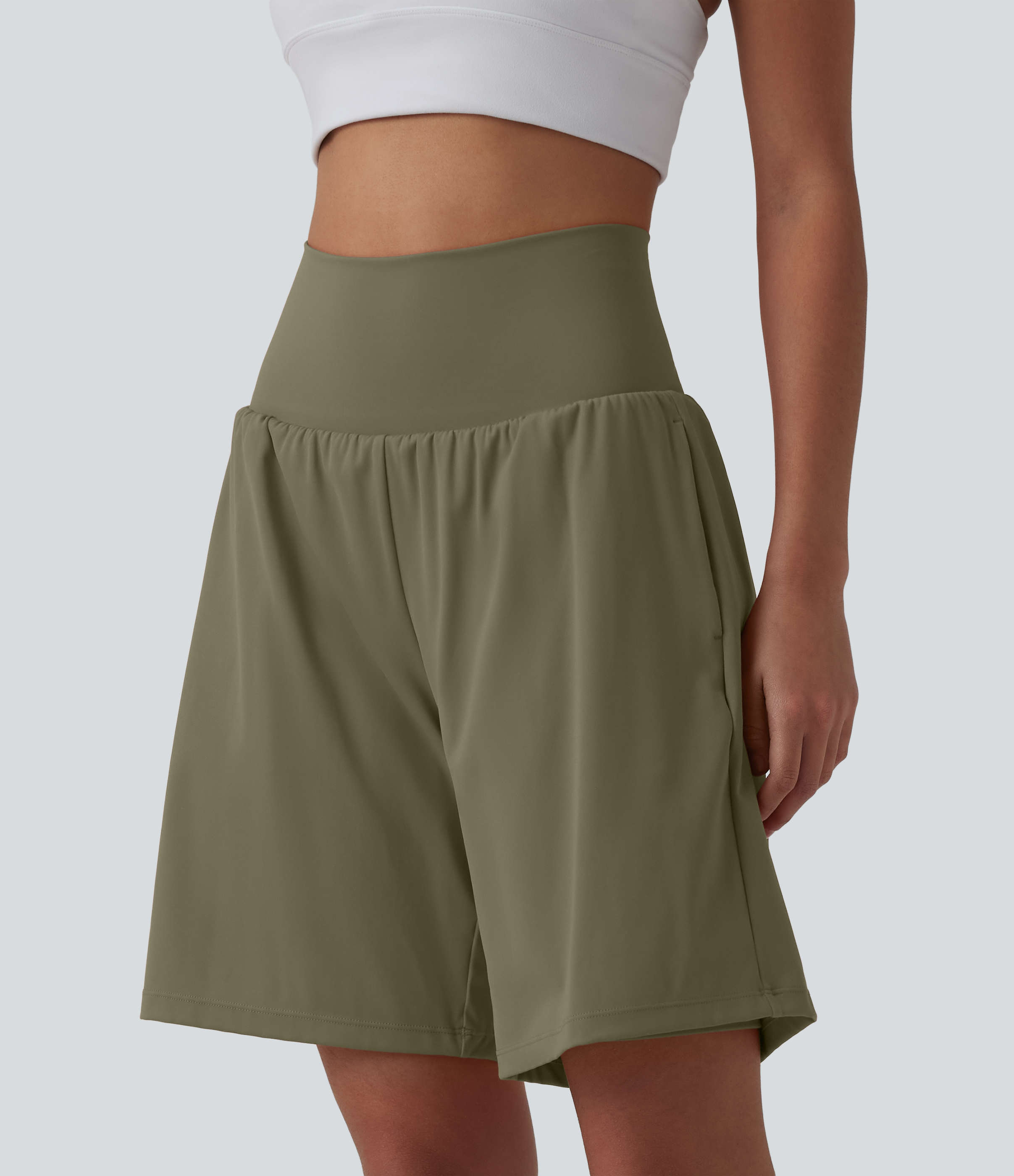 SoftlyZero™ Shorts de yoga aérés 2 en 1, taille très haute, effet fraîcheur, 9" avec poches