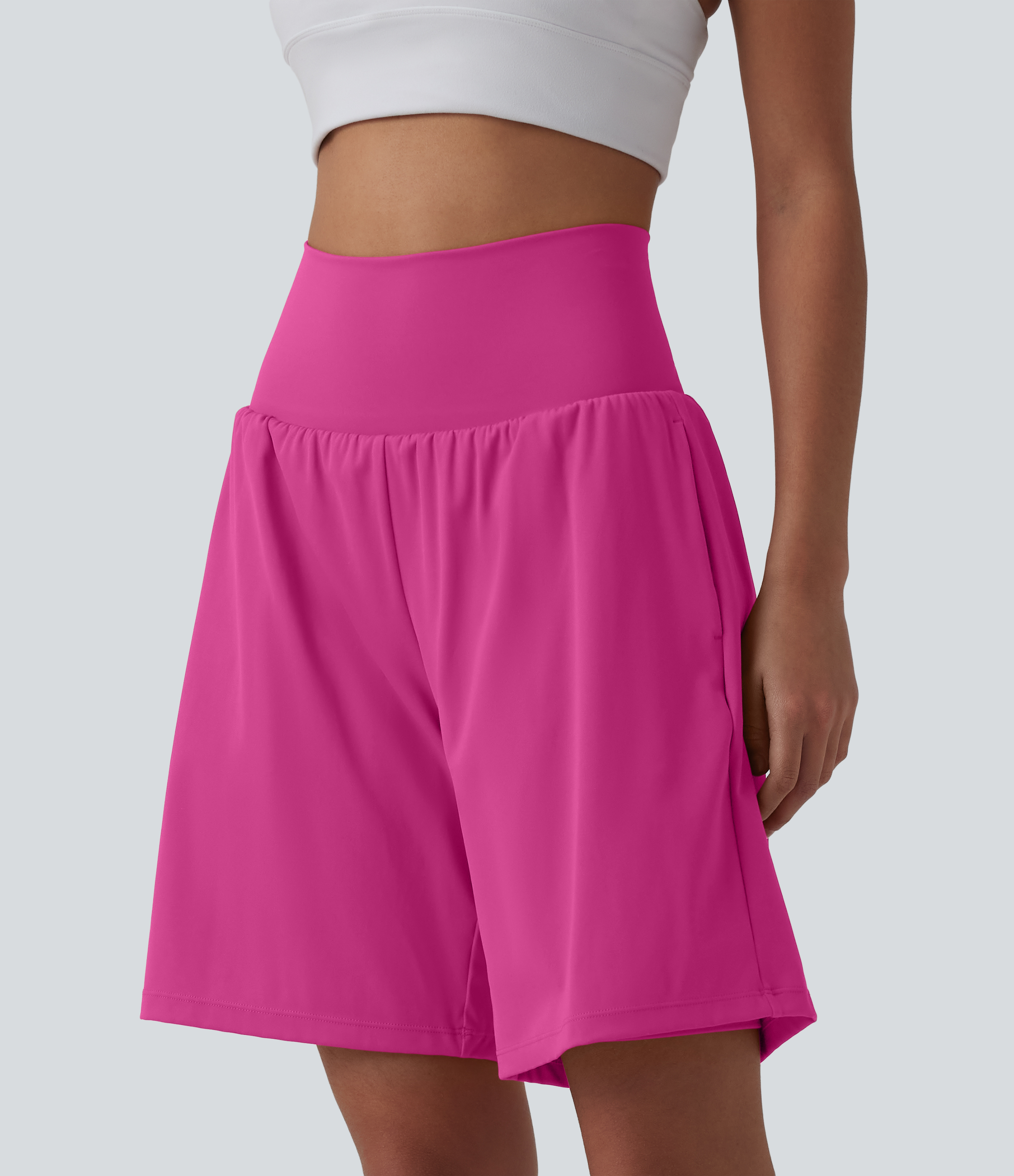 SoftlyZero™ shorts de yoga 2 en 1, talle súper alto, con sensación fresca al tacto, 9" con bolsillos