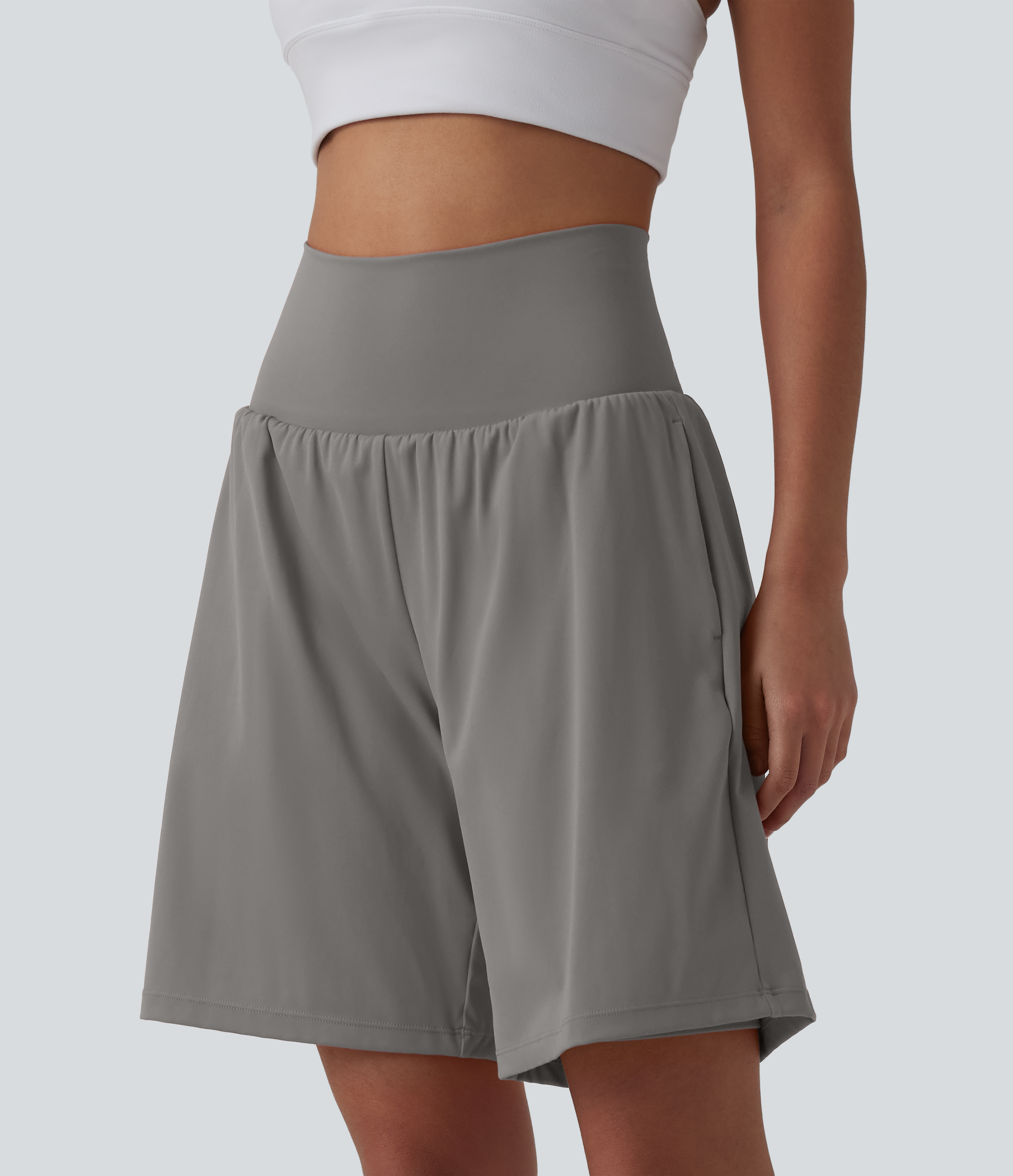 SoftlyZero™ Airy Super High Waisted 2-in-1 Cool Touch Yoga Shorts 9" with Pockets
