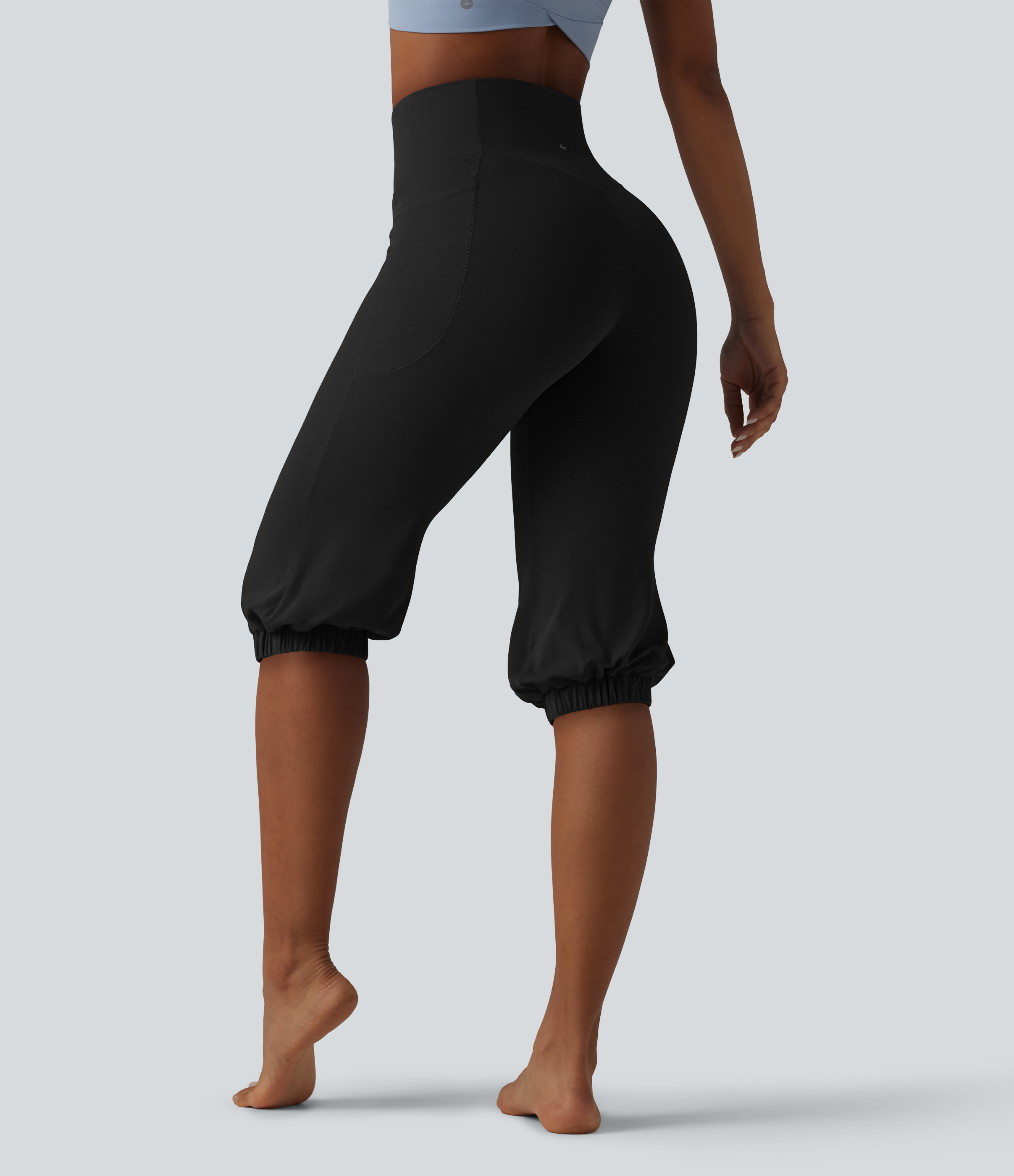 SoftlyZero™ High Waisted Tummy Control Pedal Pushers Dance Balloon Joggers with Pockets