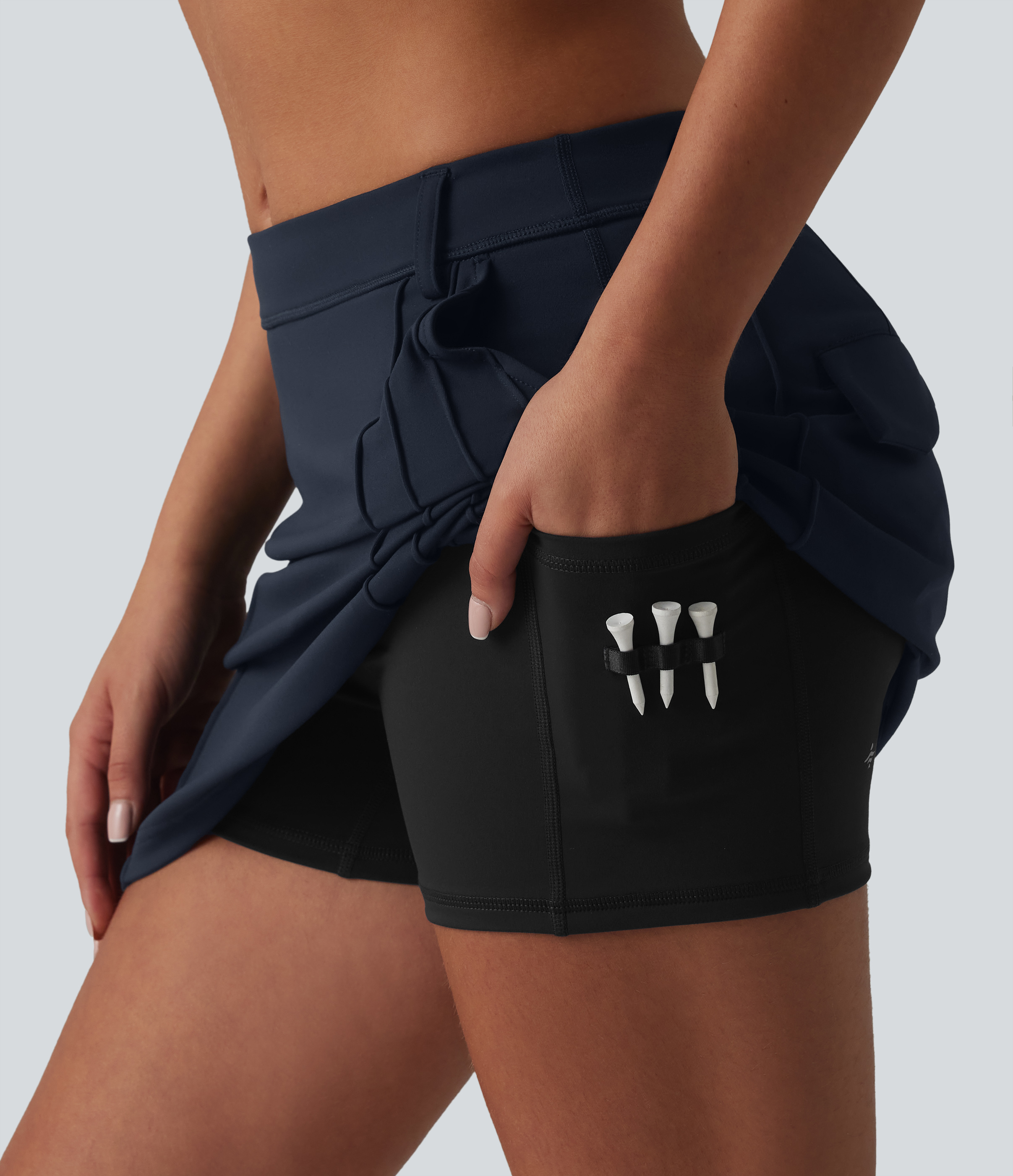 DayStretch Mid Rise 2-in-1 Mini Golf A-Line Skirt with Pockets