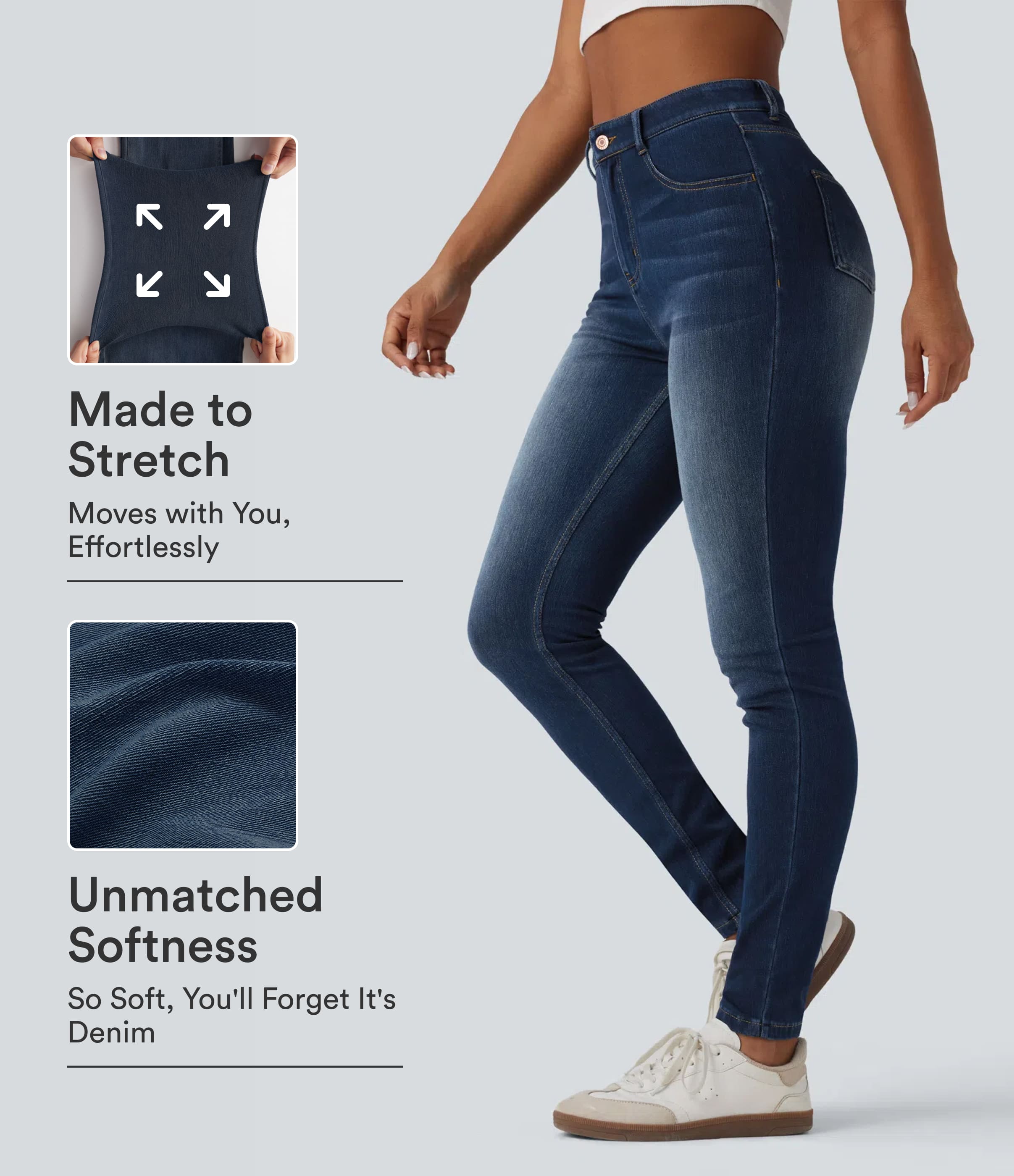 Halara Flex™ High Waisted Casual Skinny Jeans with Pockets