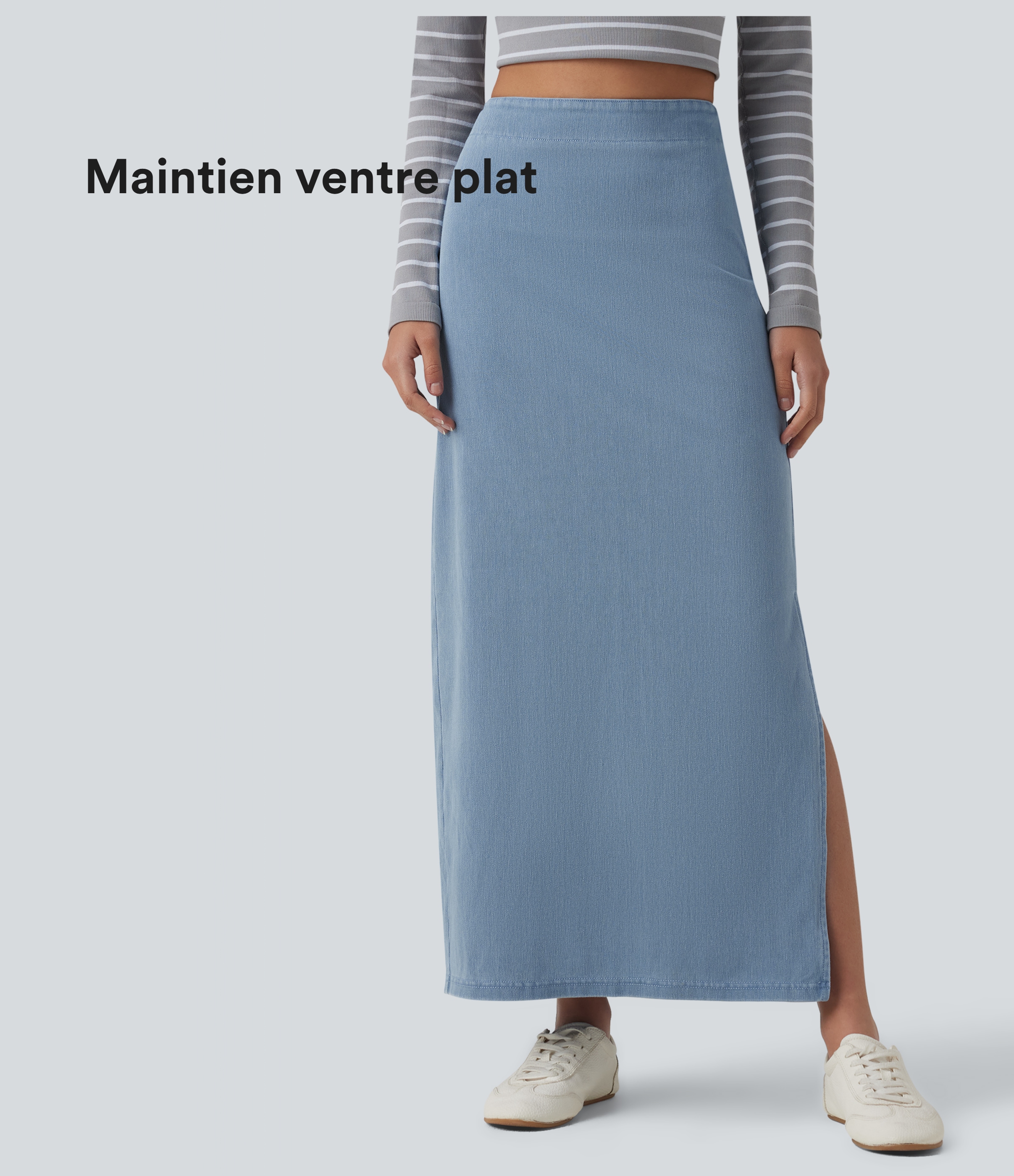 Halara Flex™ Jupe maxi casual en jean taille haute gainante