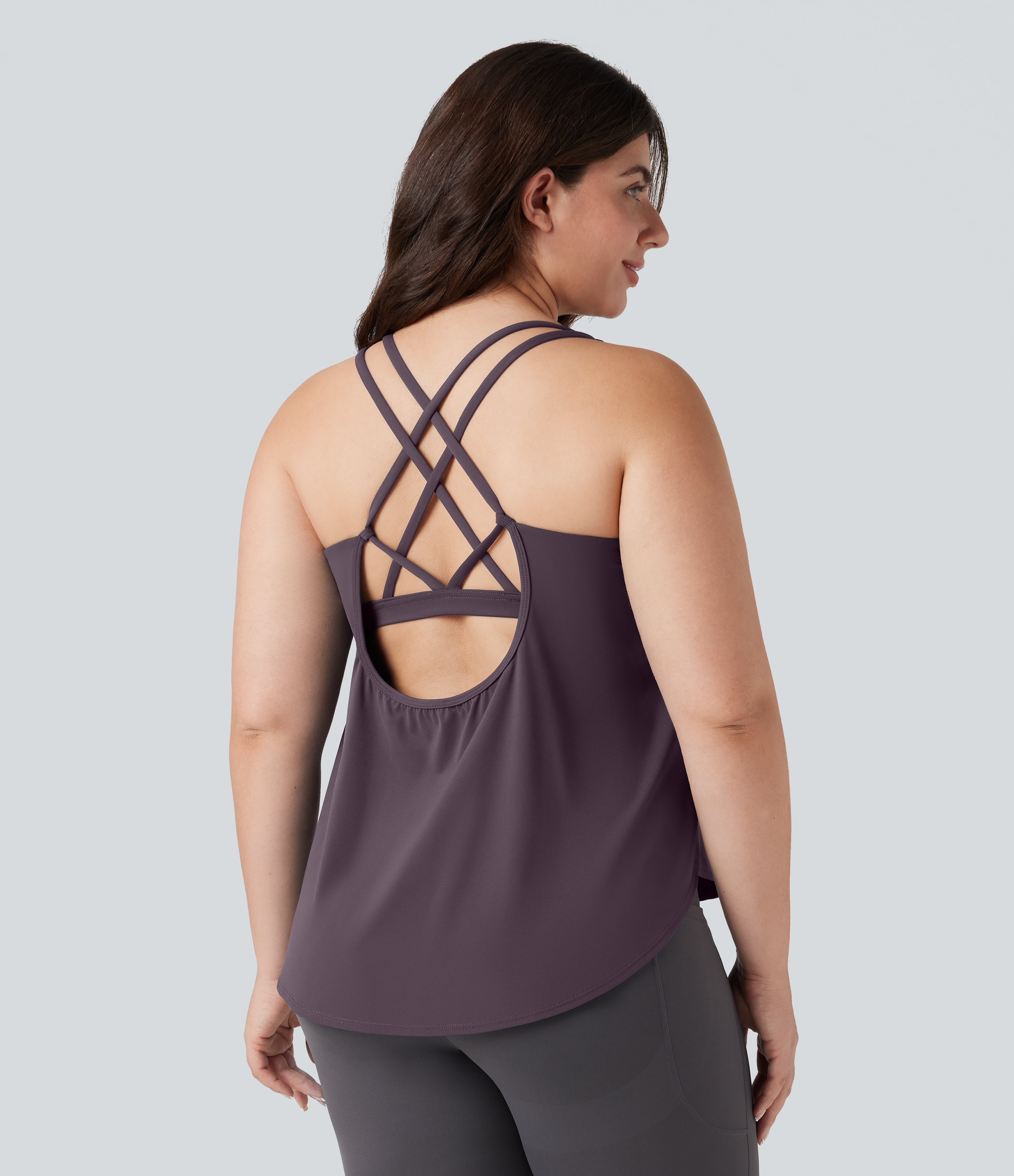 Plus Size Halara UltraSculpt™ Round Neck Curved Hem Running Tank Top