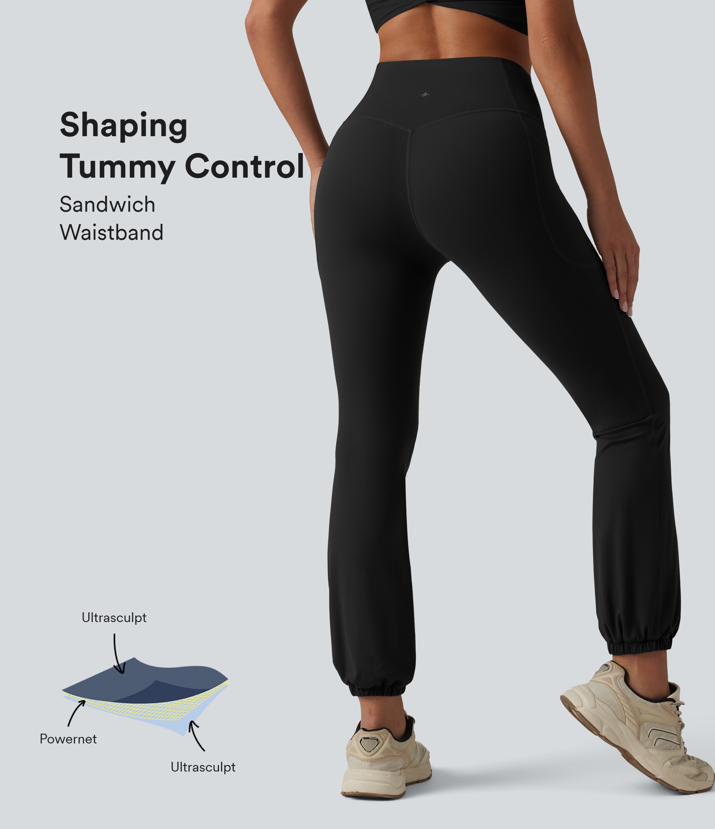Halara Ultrasculpt™ joggers estilo balloon para yoga de talle alto con control abdominal y bolsillos