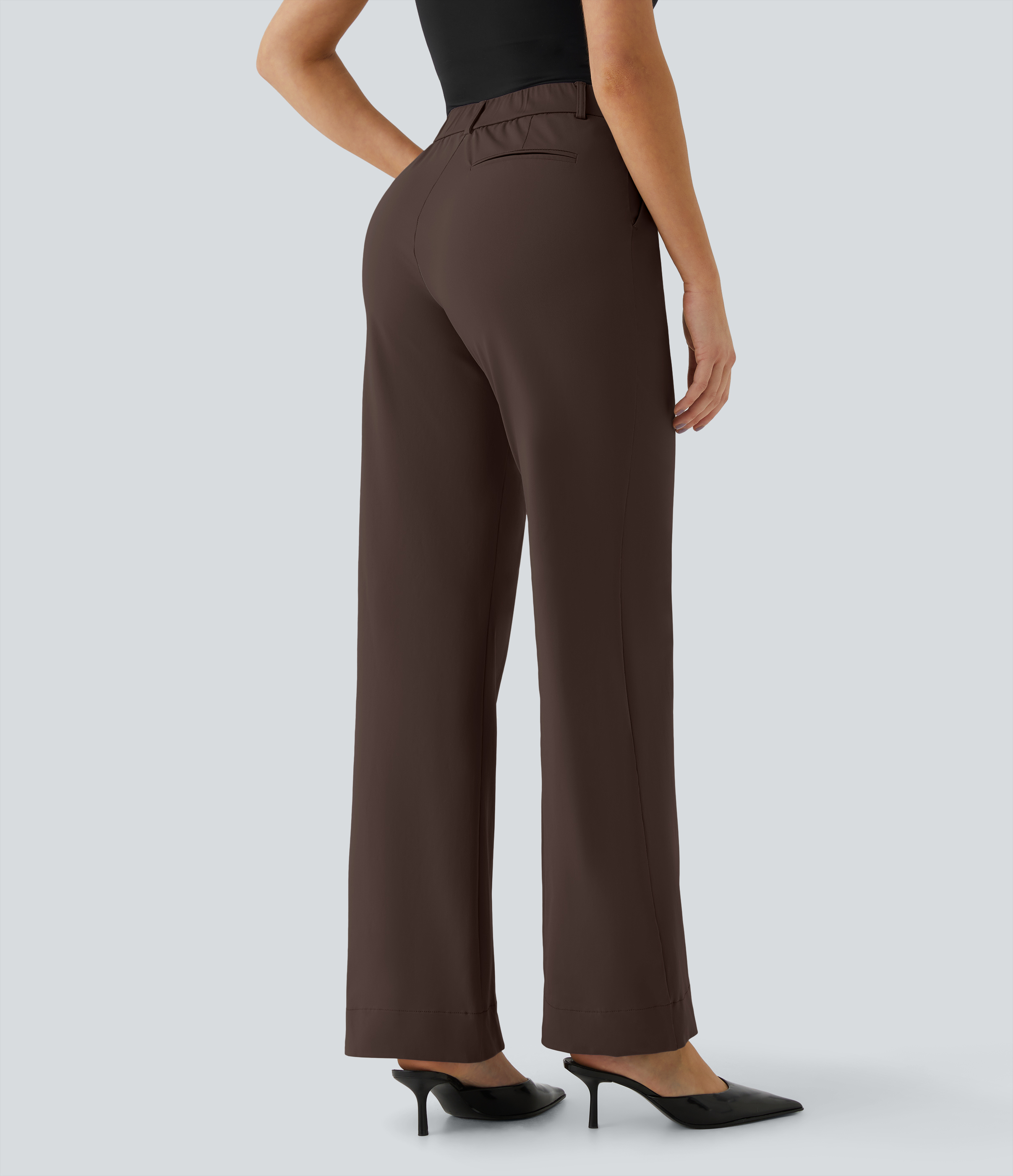 Hot Fudge Halara Flex™ - Arbeits-Hose mit mittelhohem Bund, Seitentaschen und geradem Bein / 2