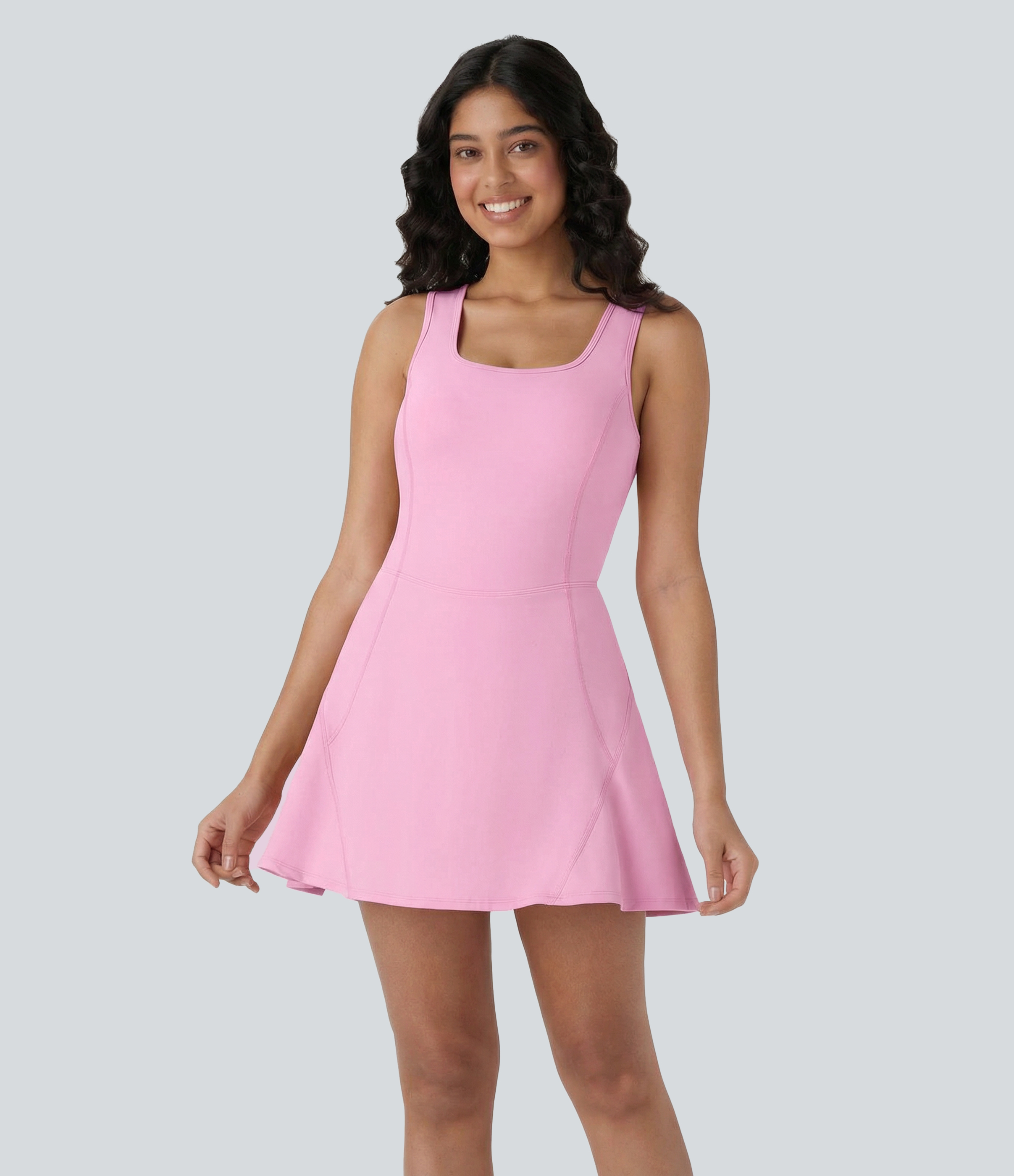 SoftlyZero™ Airy U Neck 2-in-1 Pocket Mini Cool Touch Dance Active Dress