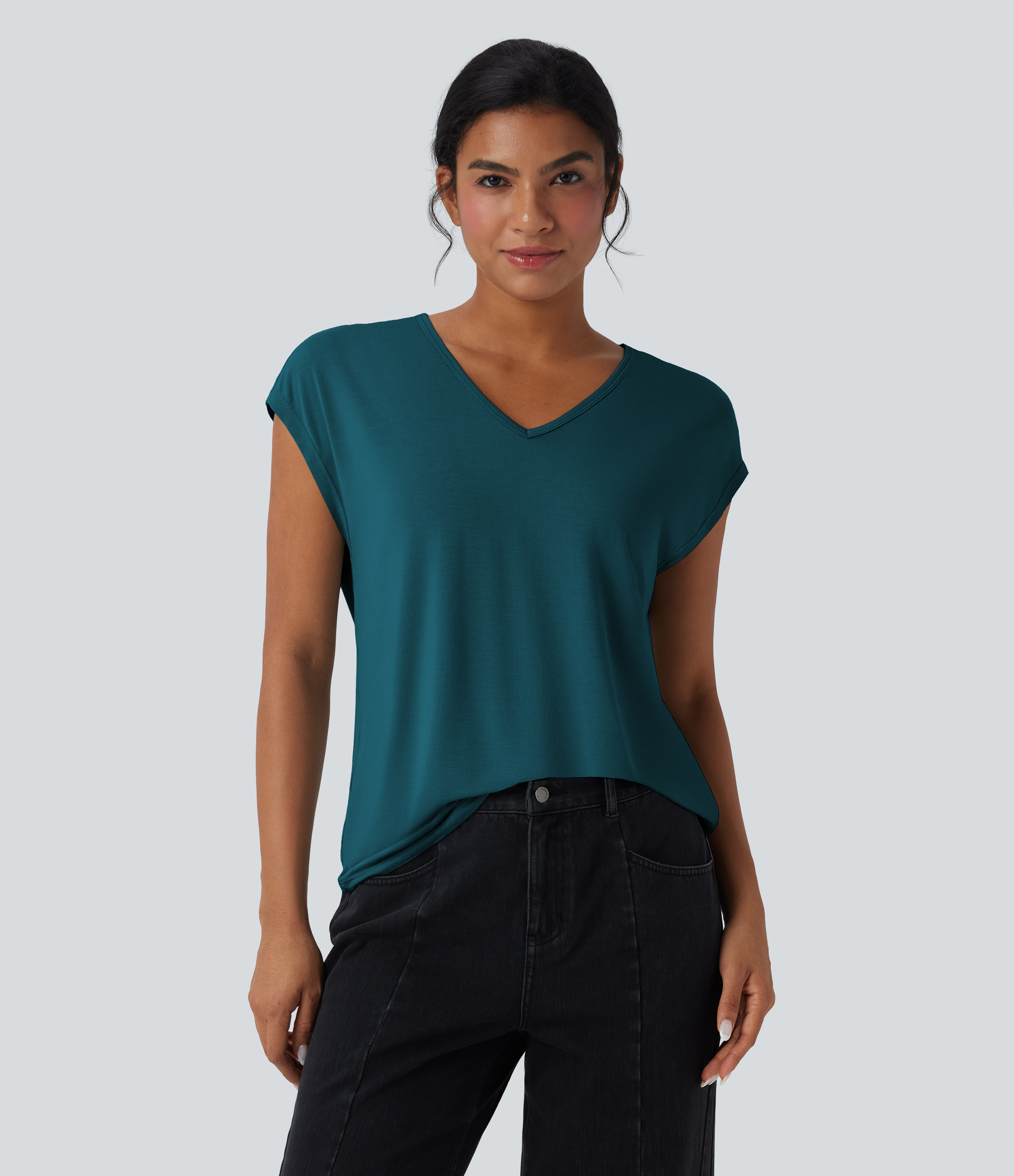 V Neck Short Sleeve Casual T-Shirt