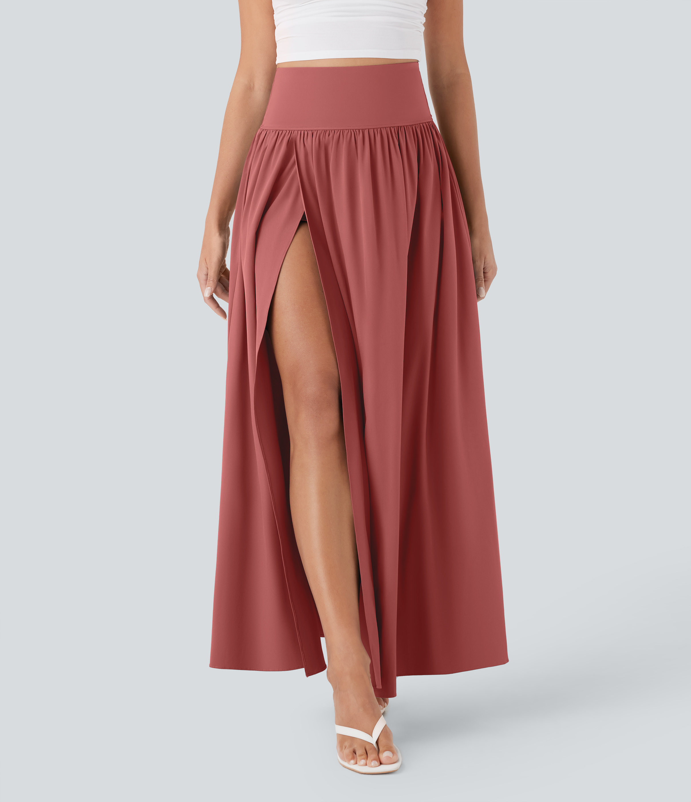 Breezeful™ SoCinched Hohe Taille Bauchkontrolle 2-in-1 Fließender Schnelltrocknender Maxirock