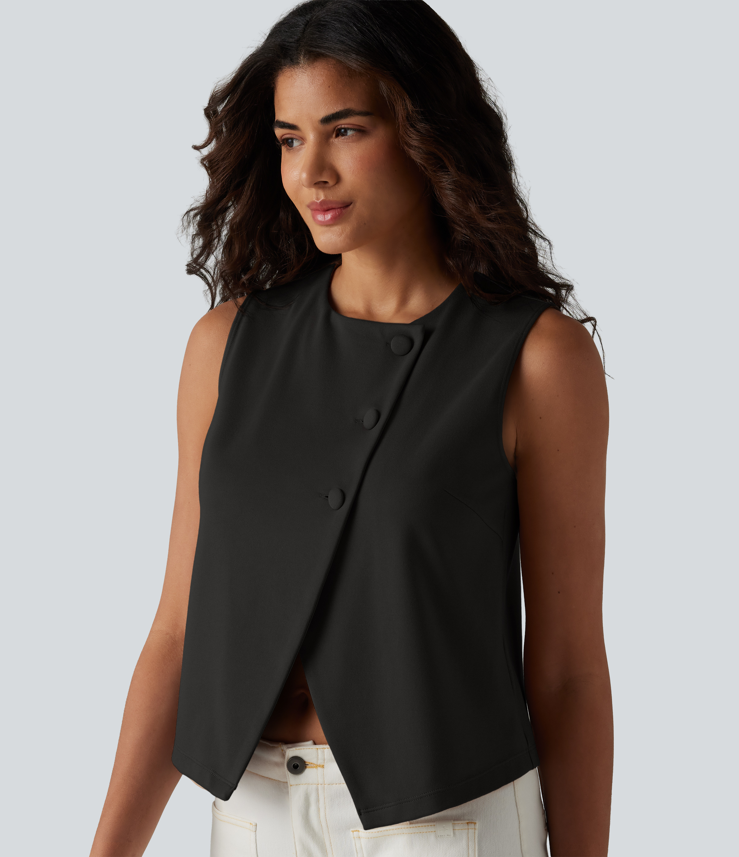 Gilet décontracté à col rond