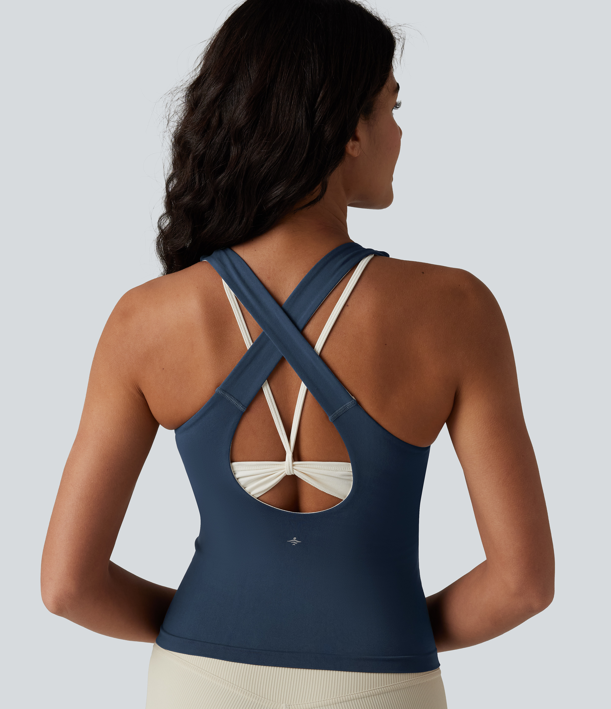 OneForm Seamless Flow U Neck Built-in Bra Color Block Yoga Tank Top