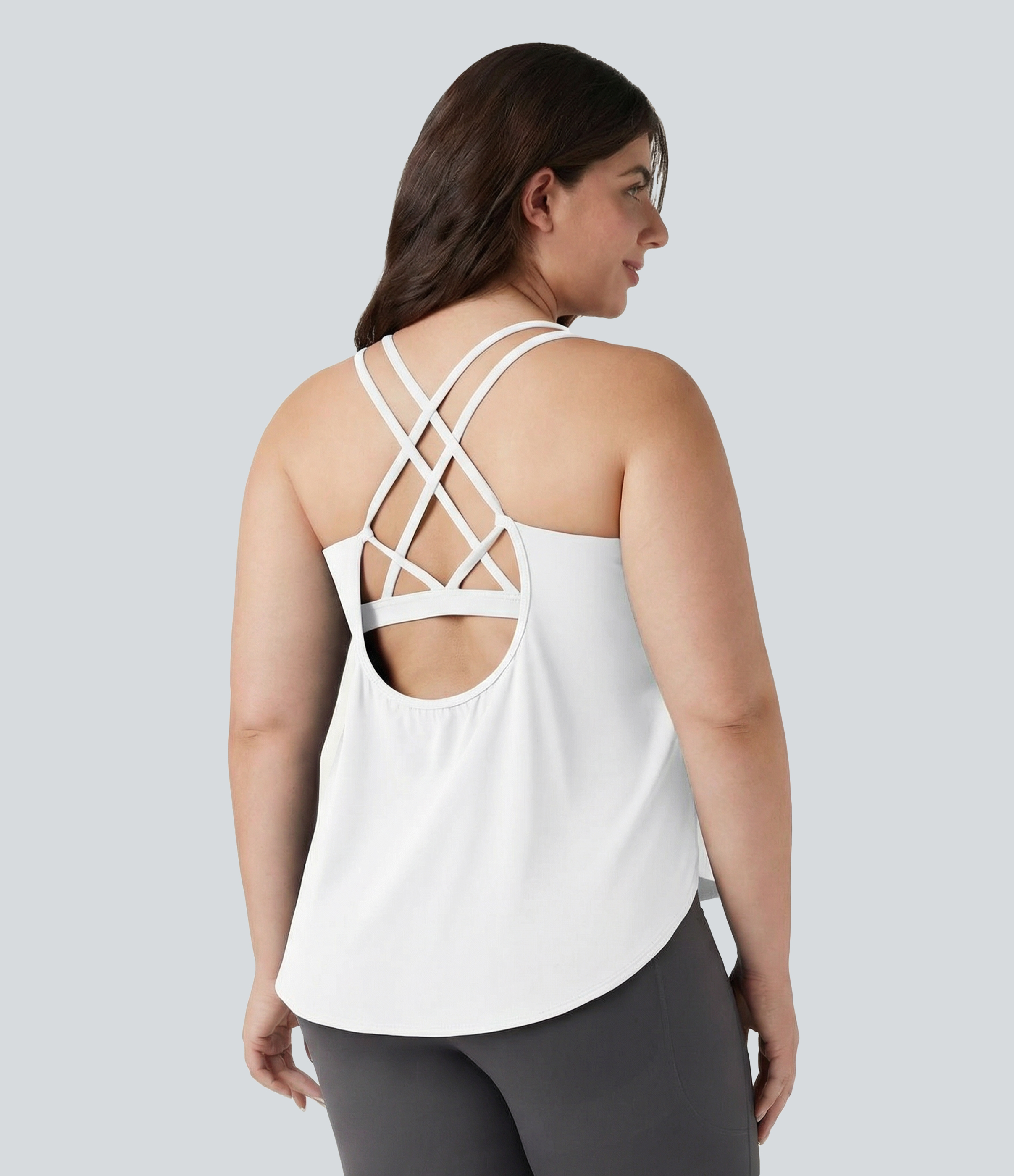 Débardeur de running grande taille Halara UltraSculpt™ à encolure ronde et ourlet arrondi