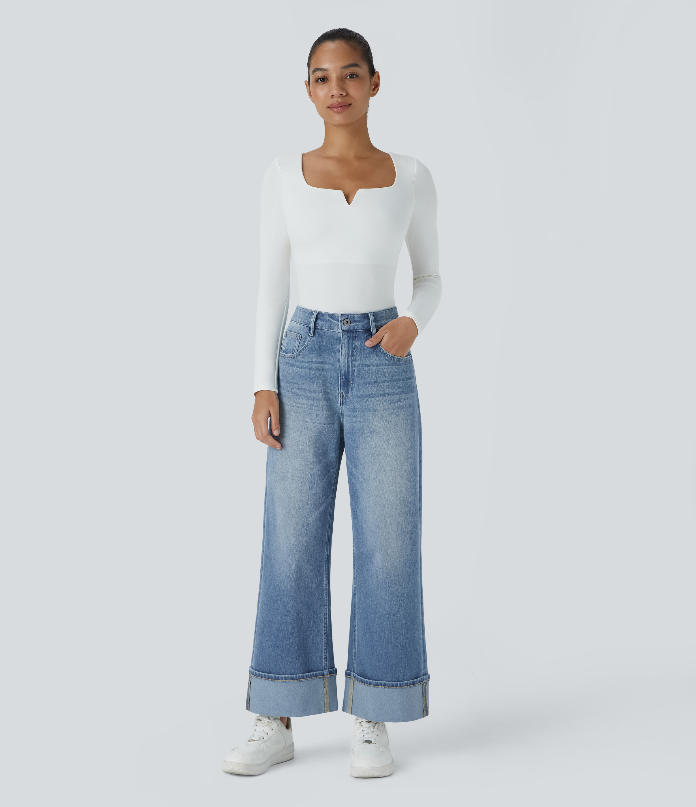 Women's Halara Flex™ High Waisted Pockets Rolled Hem Wide Leg