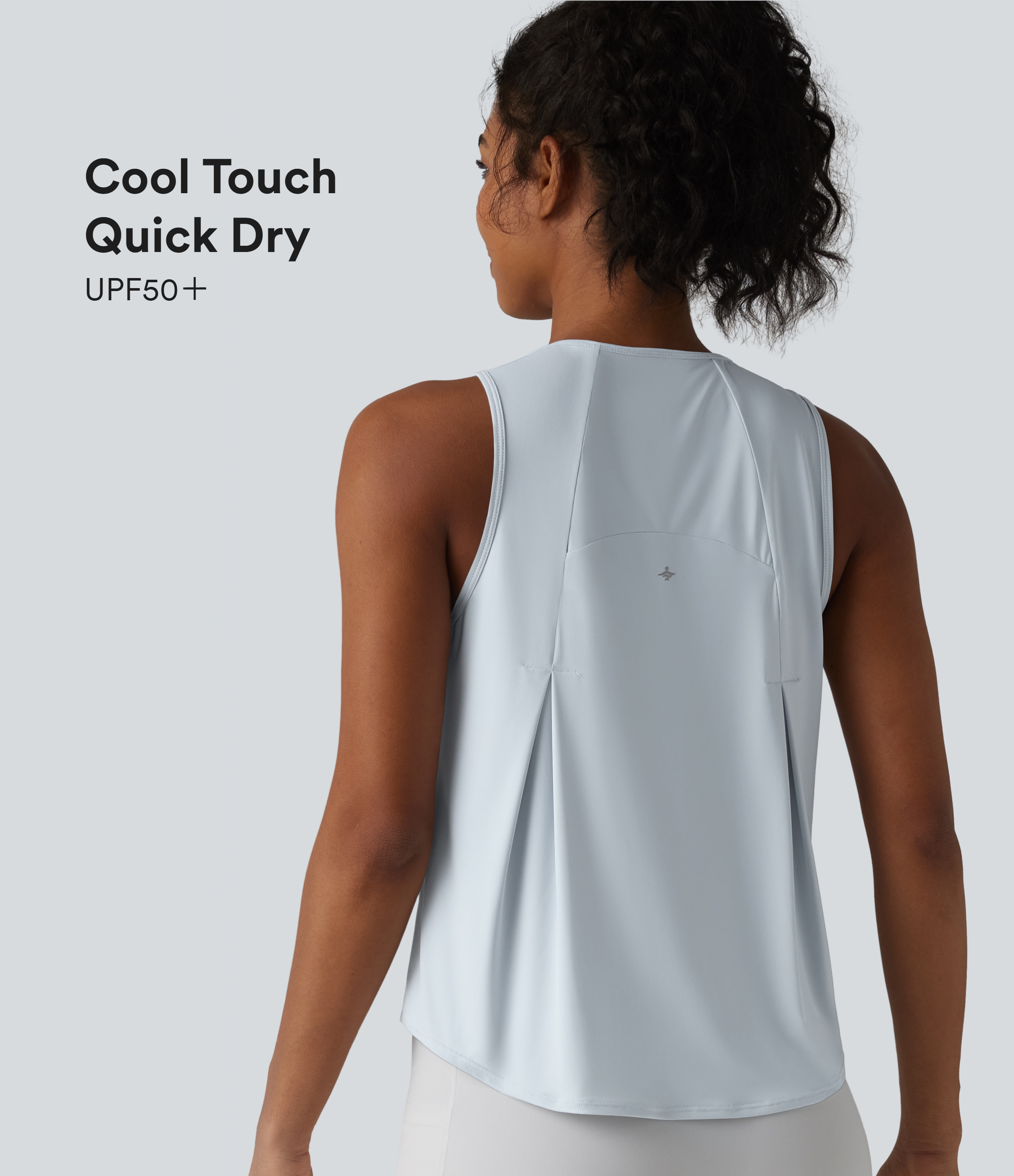 Top de running con cuello redondo, dobladillo curvo, tacto fresco y secado rápido - UPF50+