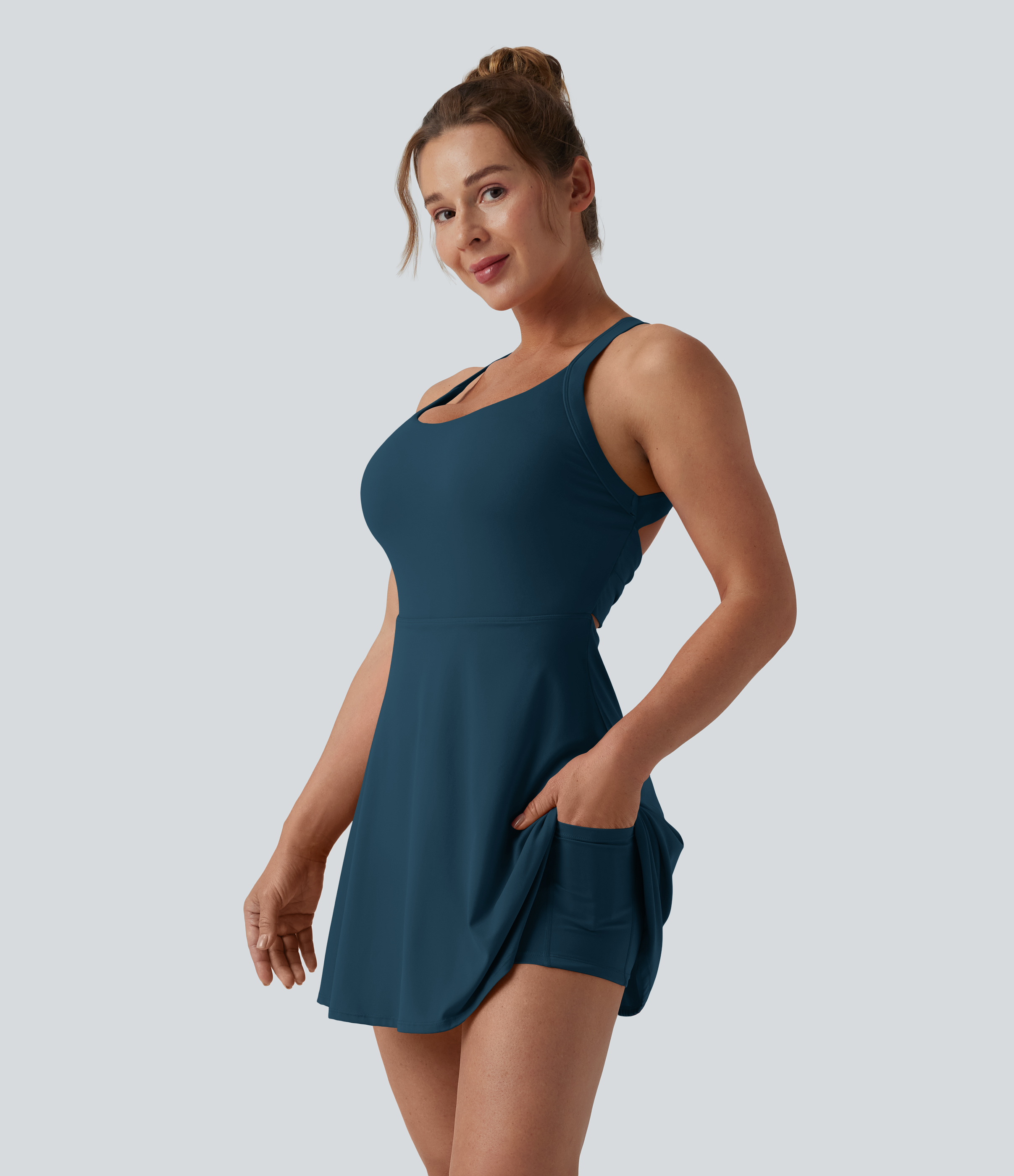 SoftlyZero™ Airy Backless Twisted Cool Touch Dance Active Dress-Easy Peezy Edition DD-F Cups