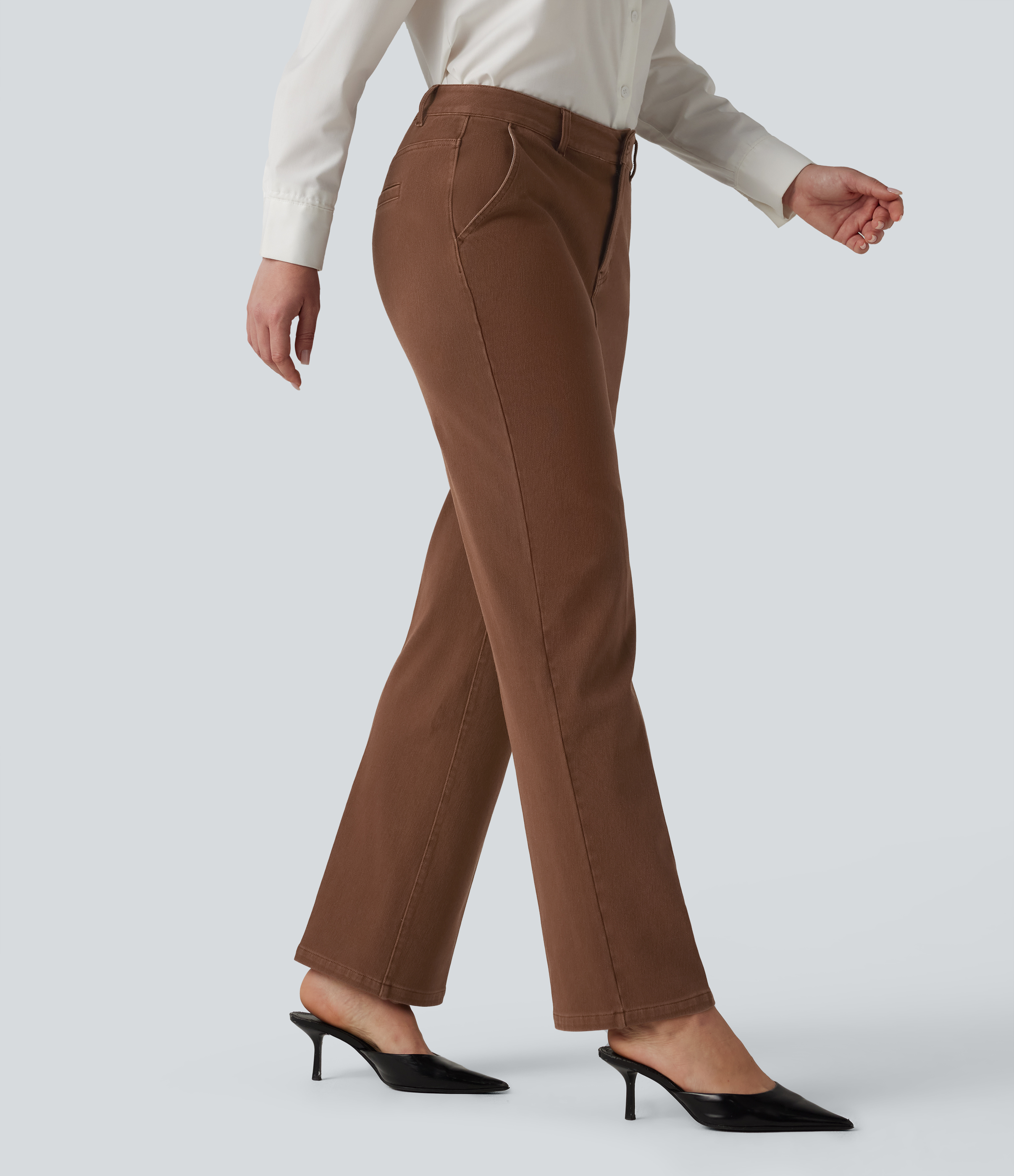 Halara Flex™ High Waisted Straight Leg Work Jeans with Pockets