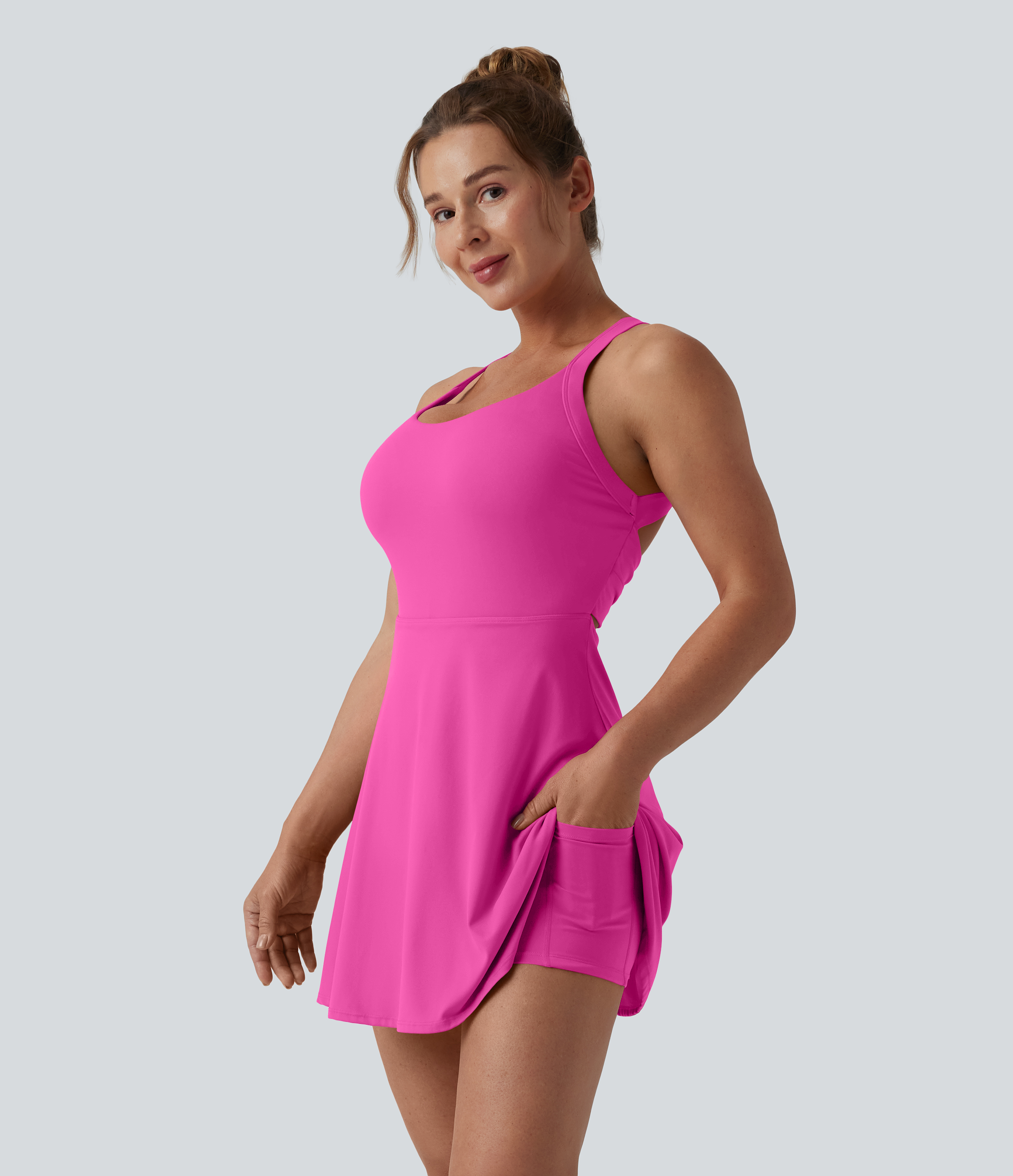 SoftlyZero™ Airy Backless Twisted Cool Touch Dance Active Dress-Easy Peezy Edition DD-F Cups