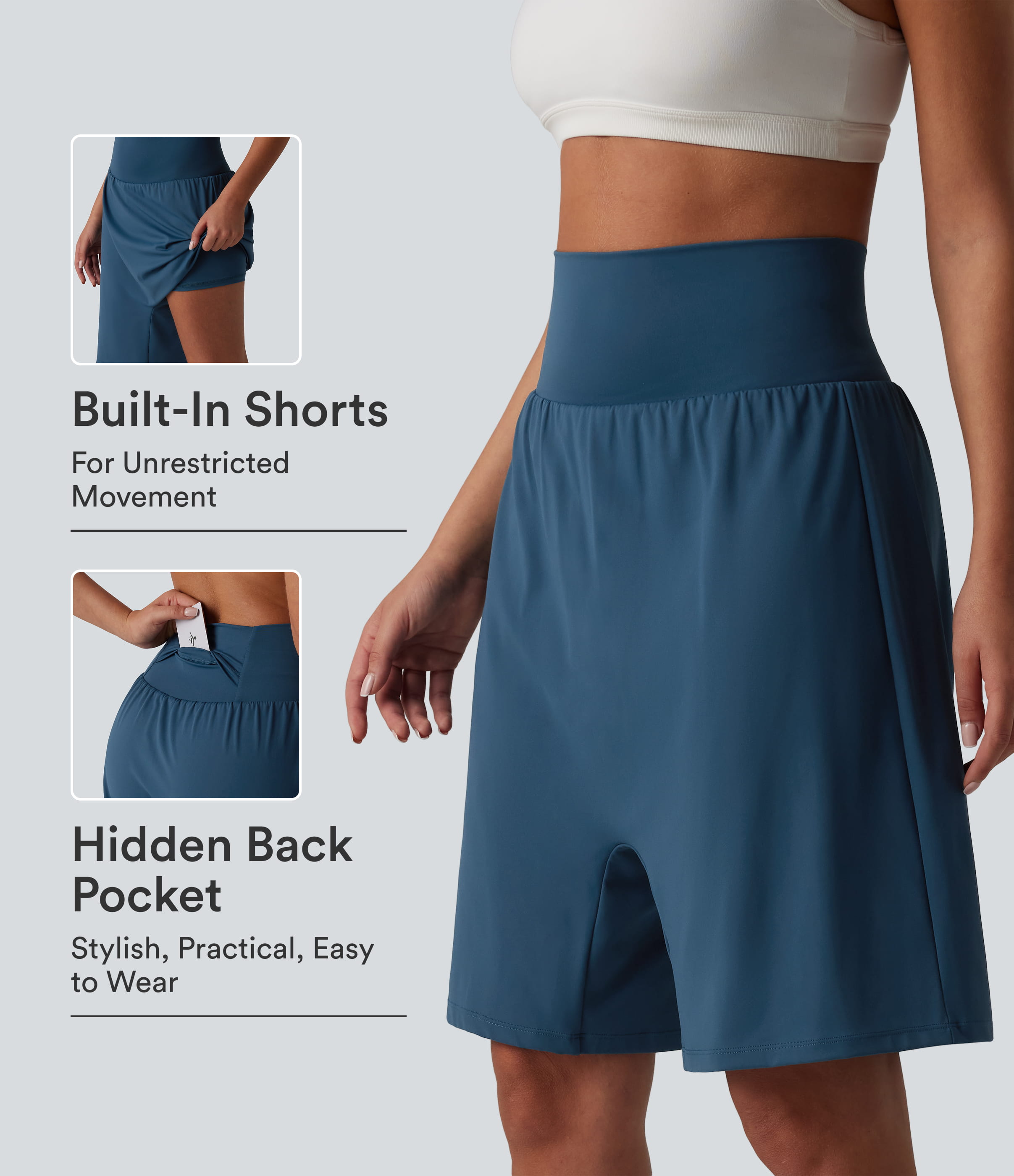 SoftlyZero™ Airy High Waisted 2-in-1 Cool Touch Yoga Harem Shorts with Pocket
