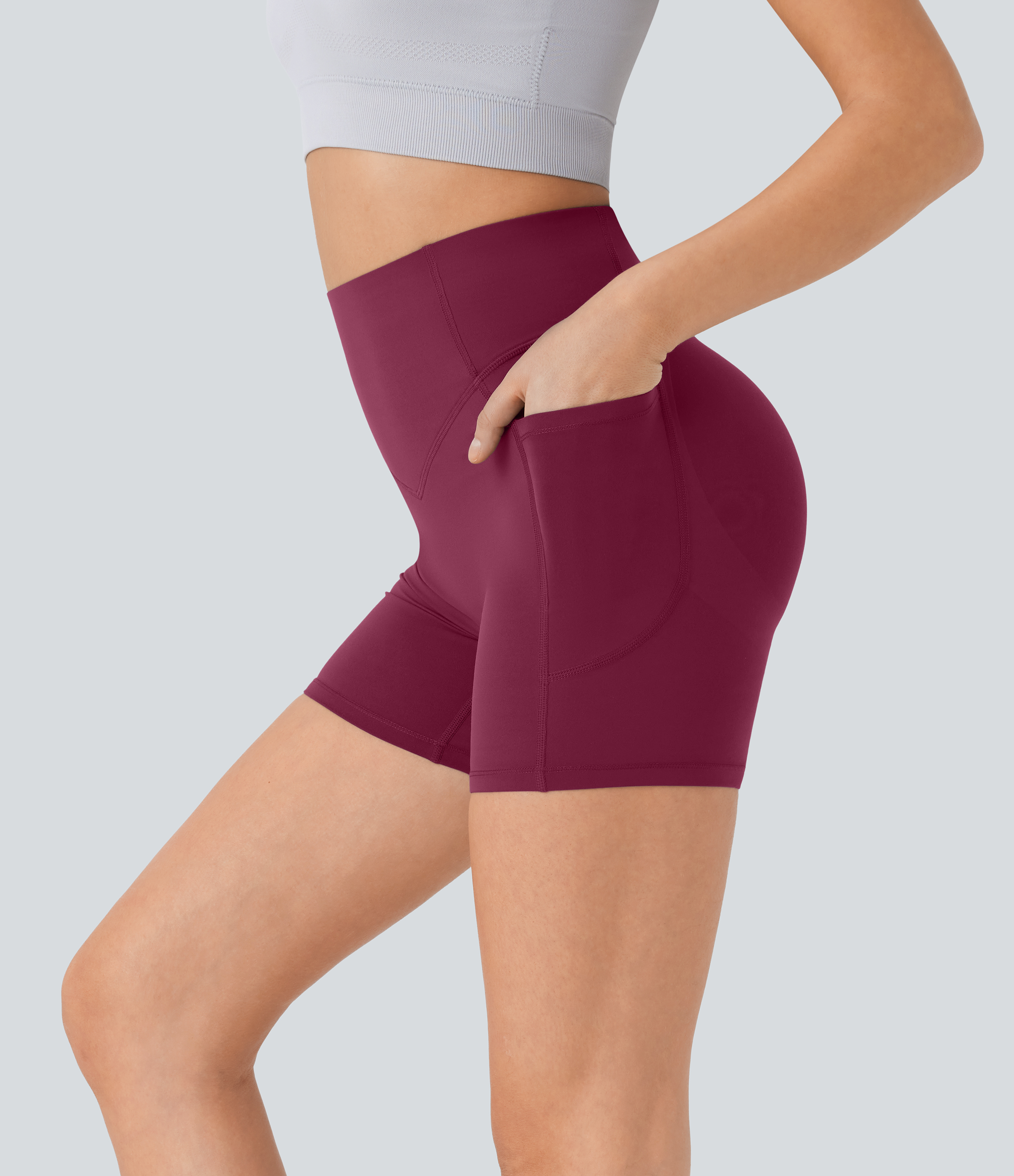 Halara UltraSculpt™ High Waisted Scrunch Butt Lifting Tummy Control Pocket Shaping Workout Biker Shorts 5''