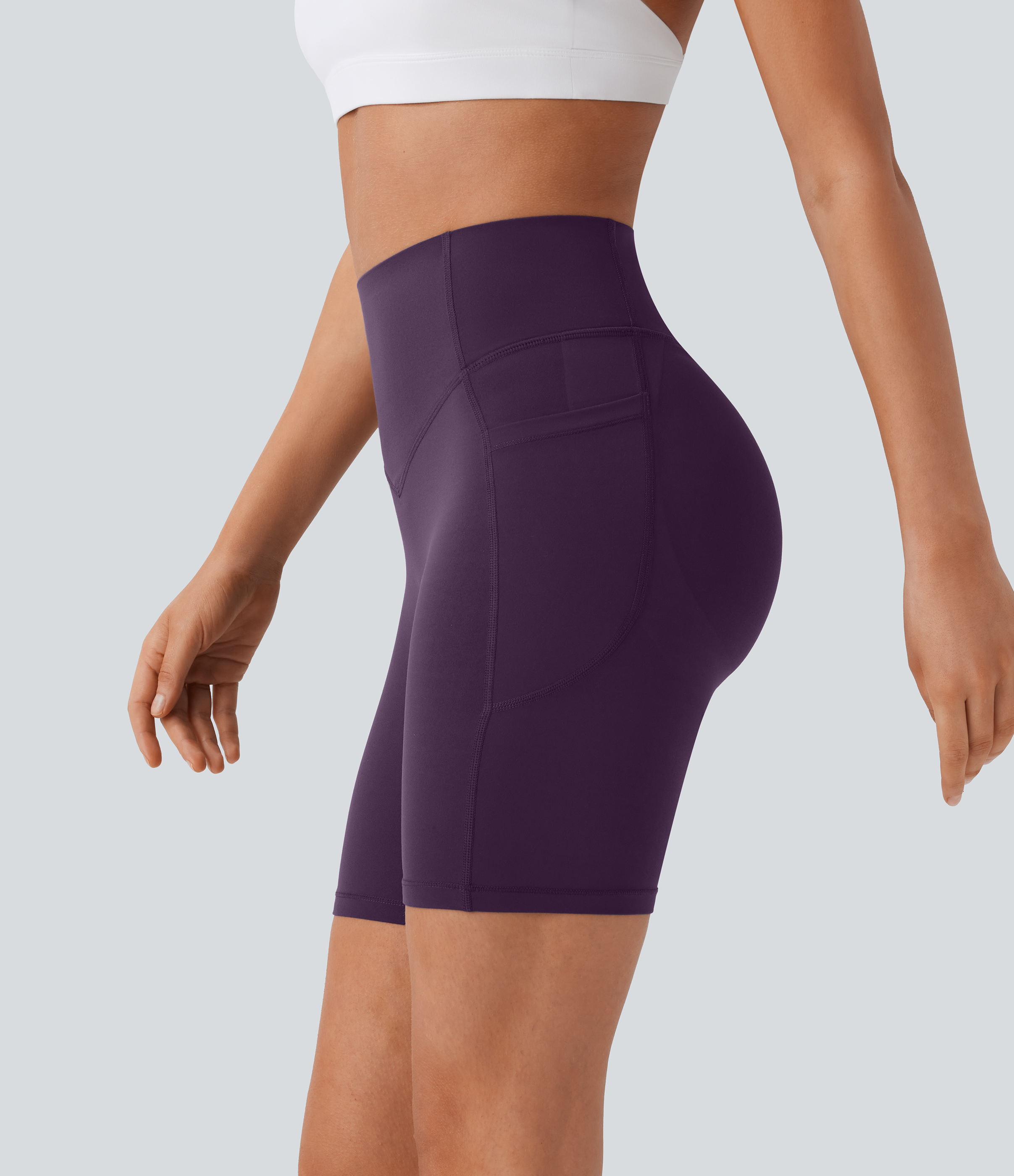 Halara UltraSculpt™ High Waisted Scrunch Butt Lifting Tummy Control Side Pocket Shaping Workout Biker Shorts 7''