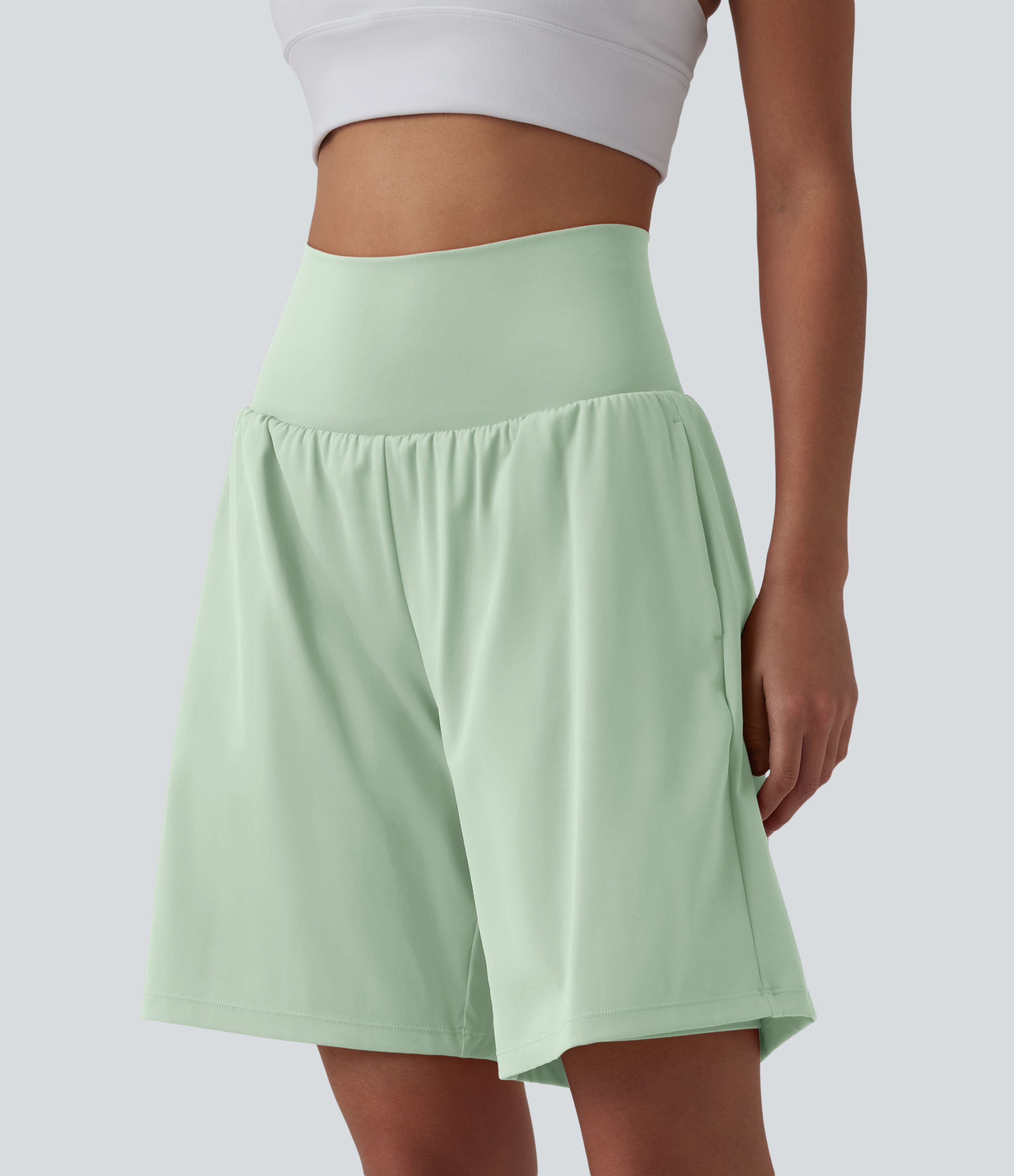 SoftlyZero™ Airy Super High Waisted 2-in-1 Cool Touch Yoga Shorts 9" with Pockets