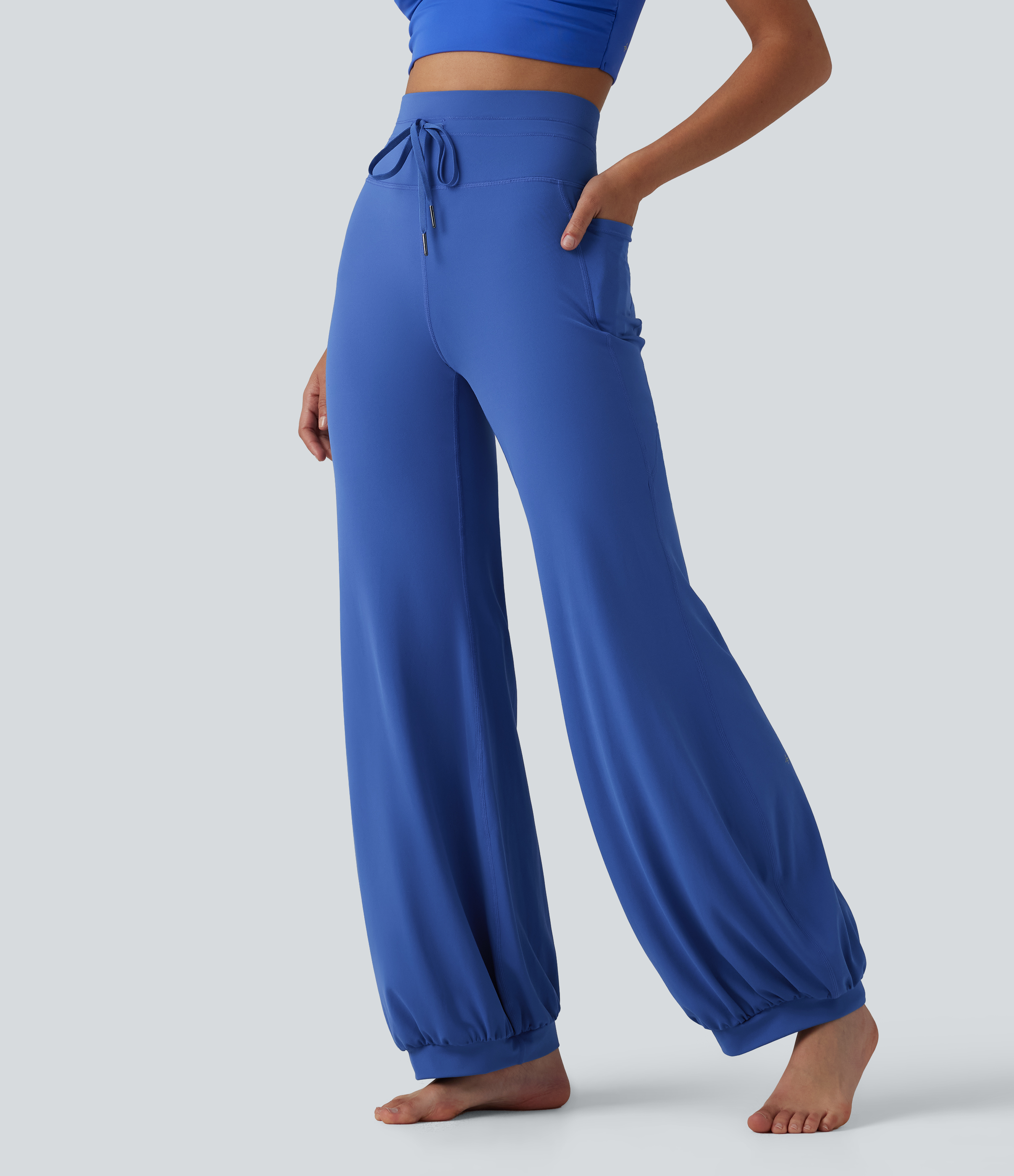 SoftlyZero™ High Waisted Drawstring Dance Balloon Pants with Pockets-UPF50+