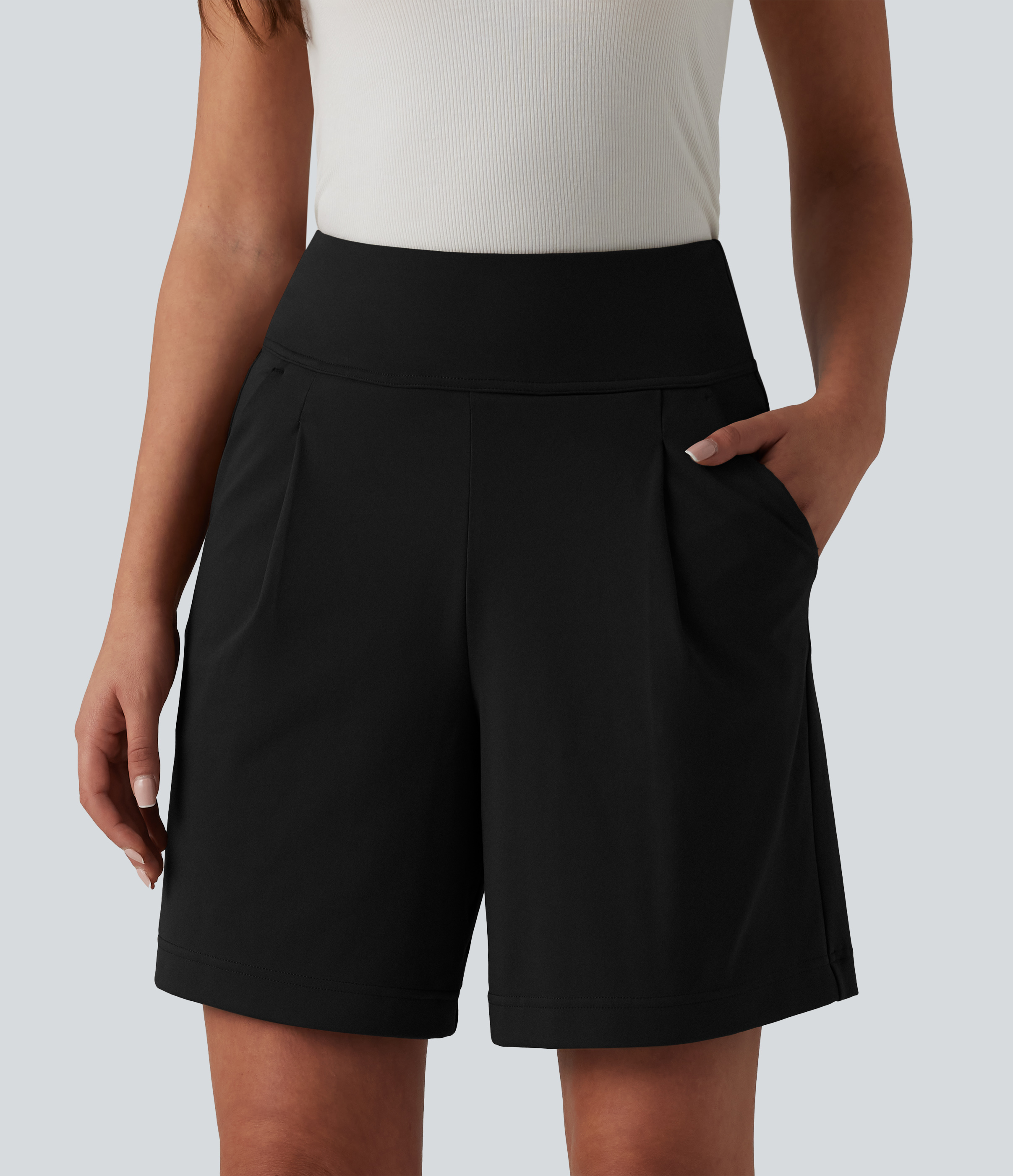 DayStretch - Baggy-Shorts mit hohem Bund und Seitentaschen - 17,8 cm