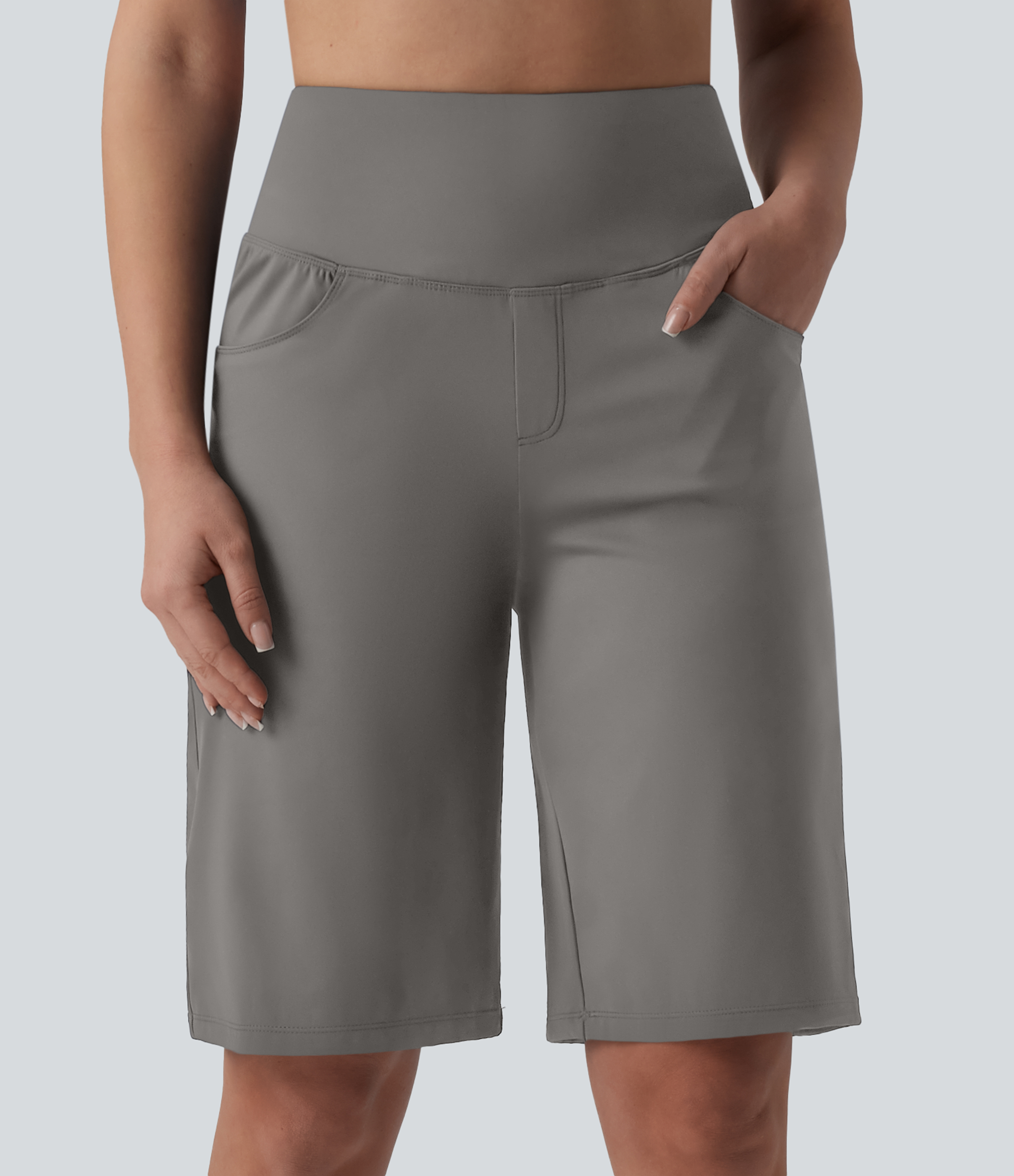 SoftlyZero™ Airy High Waisted Tummy Control Cool Touch Yoga Baggy Shorts with Pockets