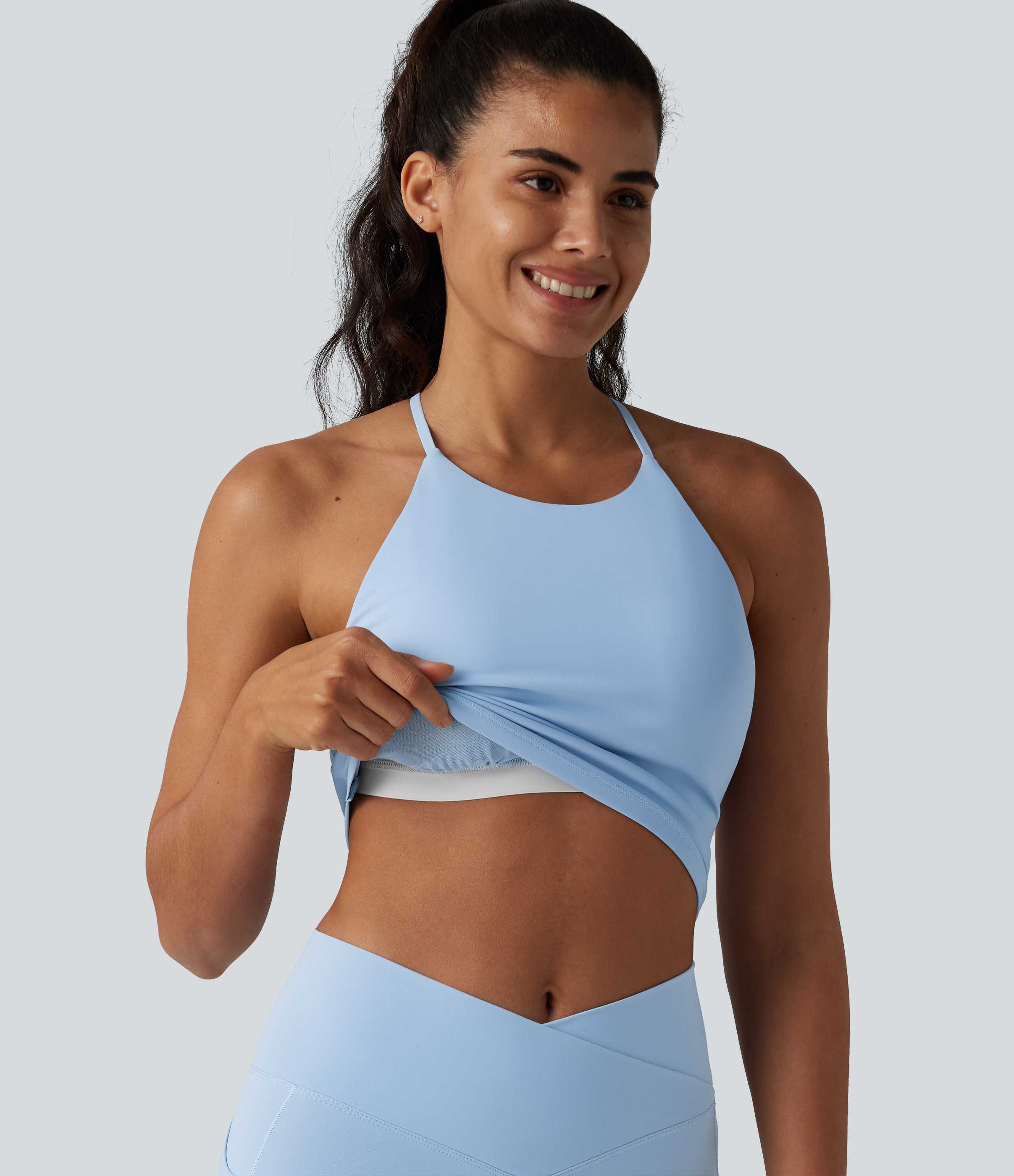SoftlyZero™ Airy Racerback Yoga-Top mit integriertem BH, Cool-Touch, Taschen und UPF50+