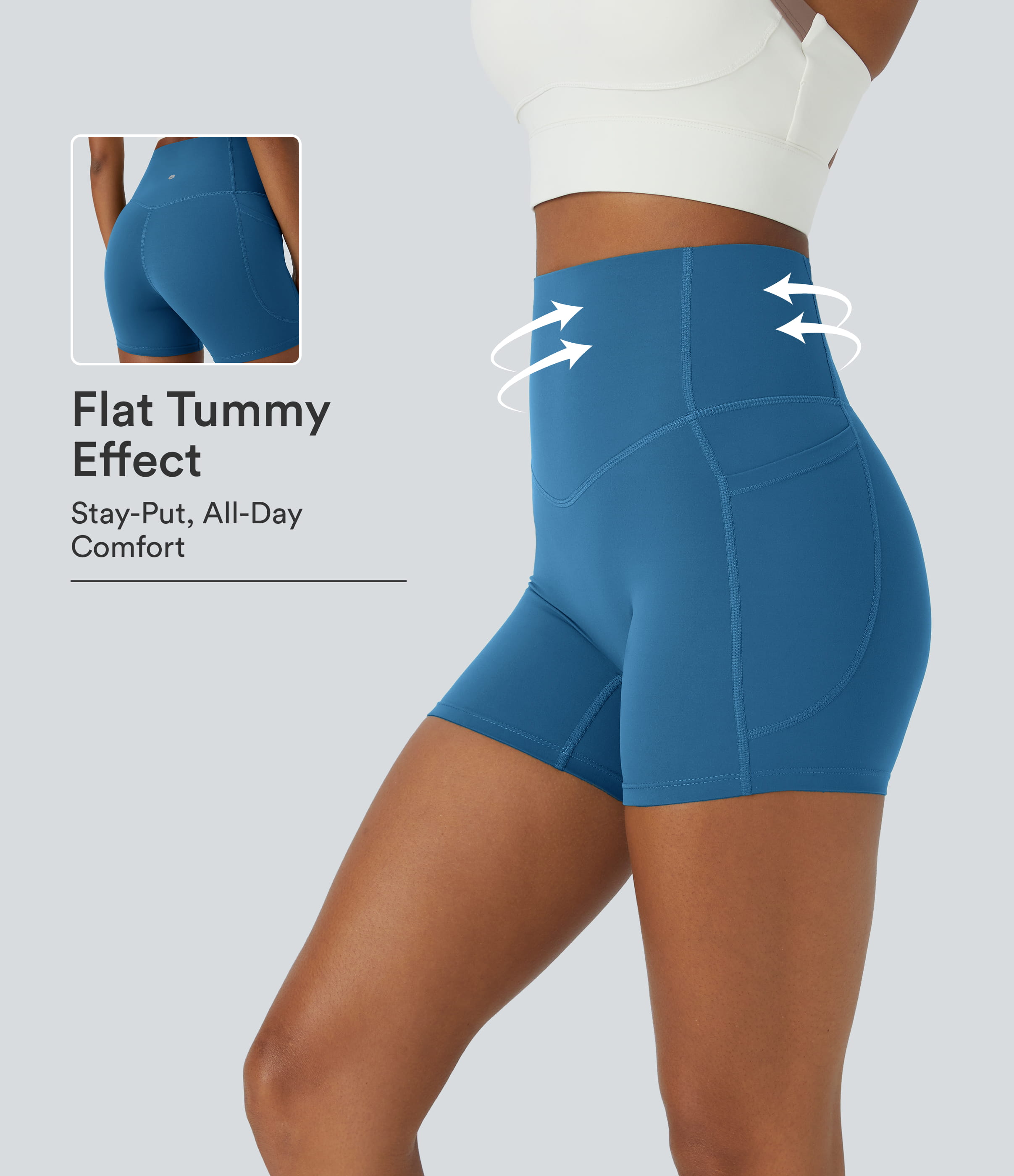 Halara UltraSculpt™ High Waisted Tummy Control Side Pocket Shaping Training Biker Shorts 5''