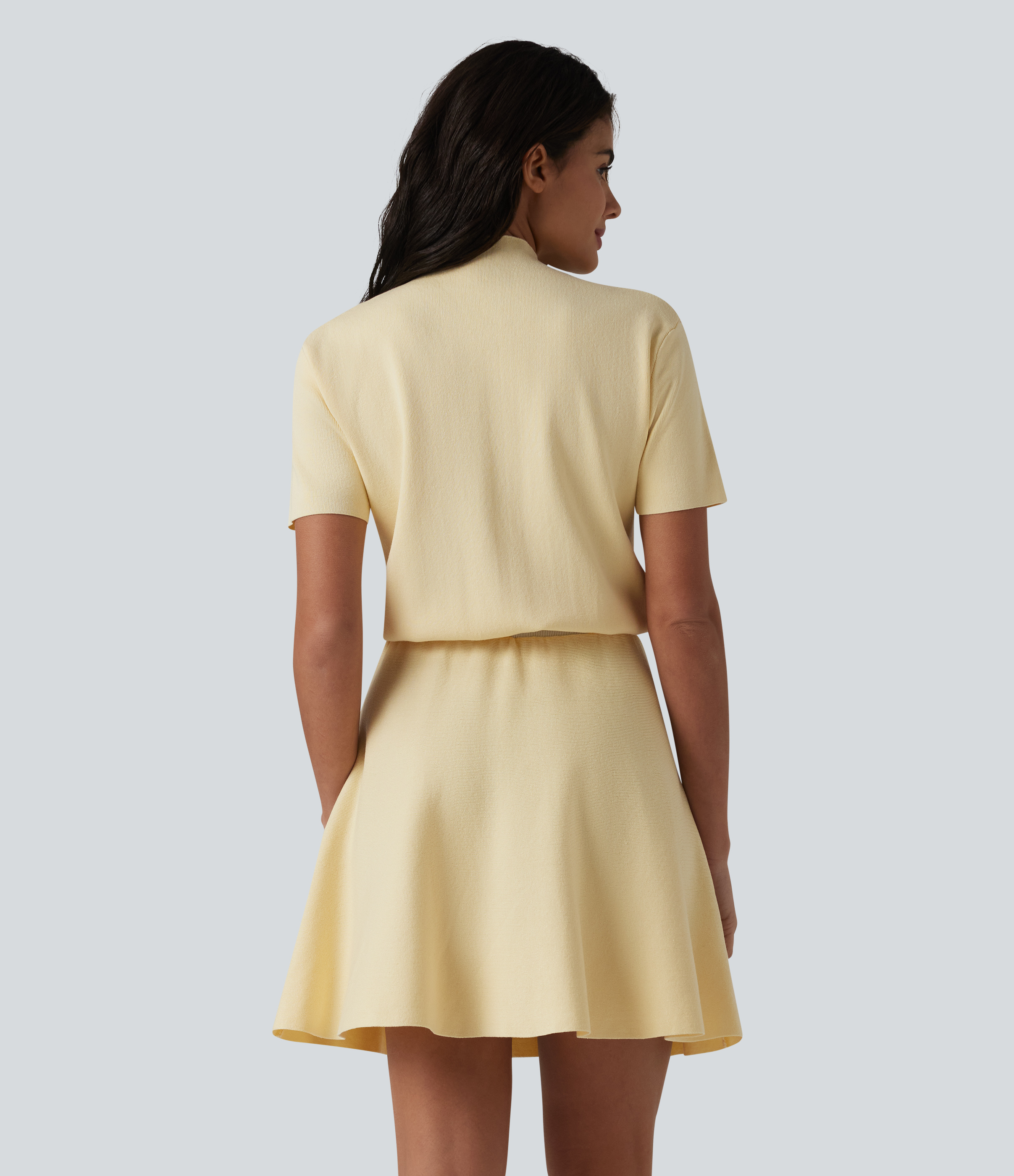 Rutabaga Mock-neck Short Sleeve A-line Mini Casual Sweater Dress / 2