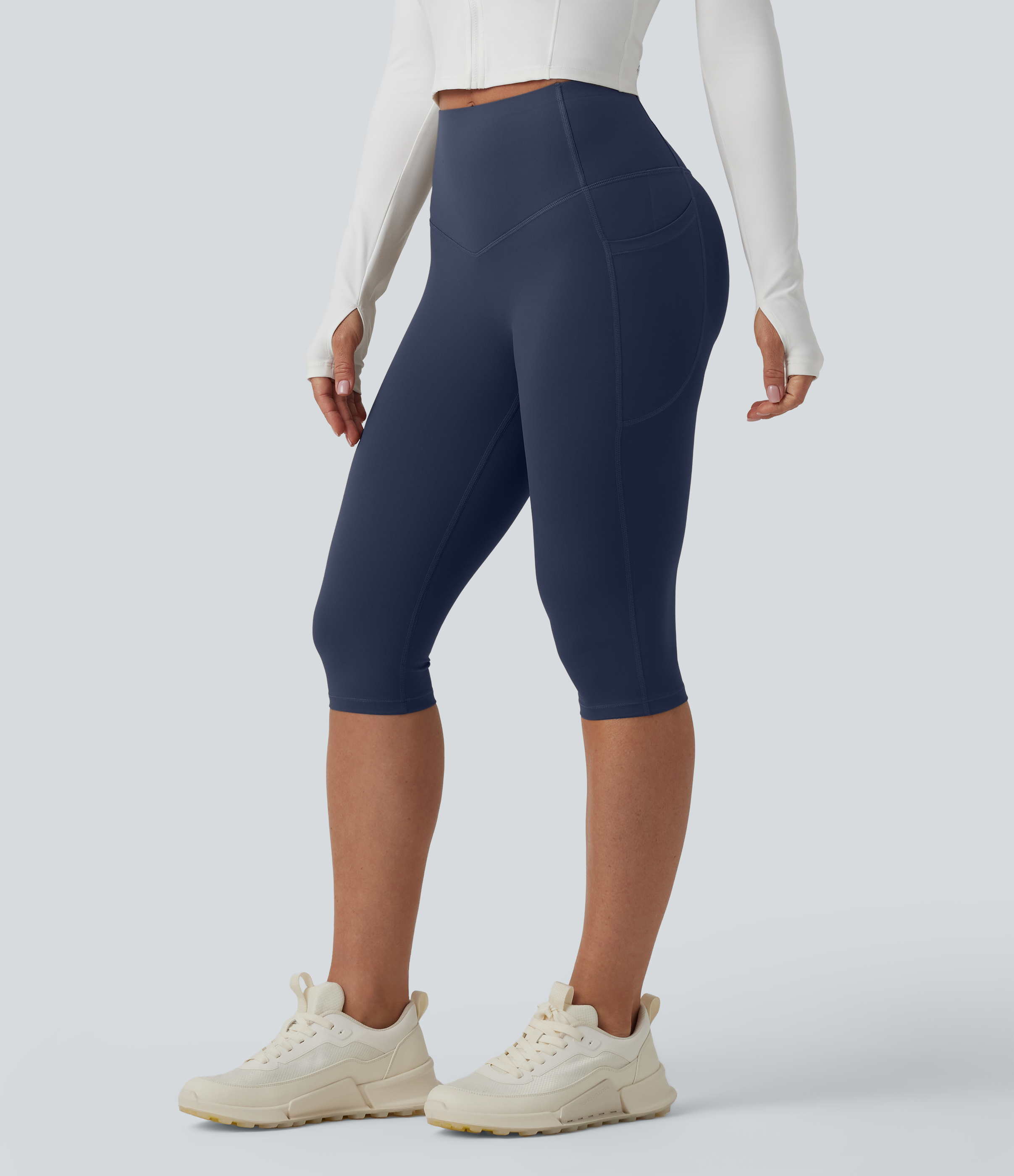 Mood Indigo Halara UltraSculpt™ High Waisted Butt Lifting Tummy Control Pedal Pushers Shaping Training Leggings with Pockets / 2