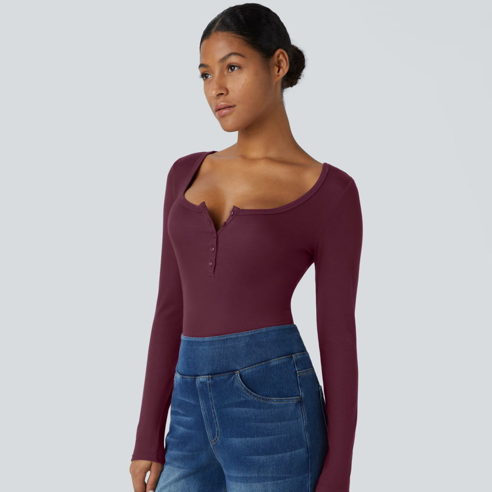 Fitted Long Sleeve Tops