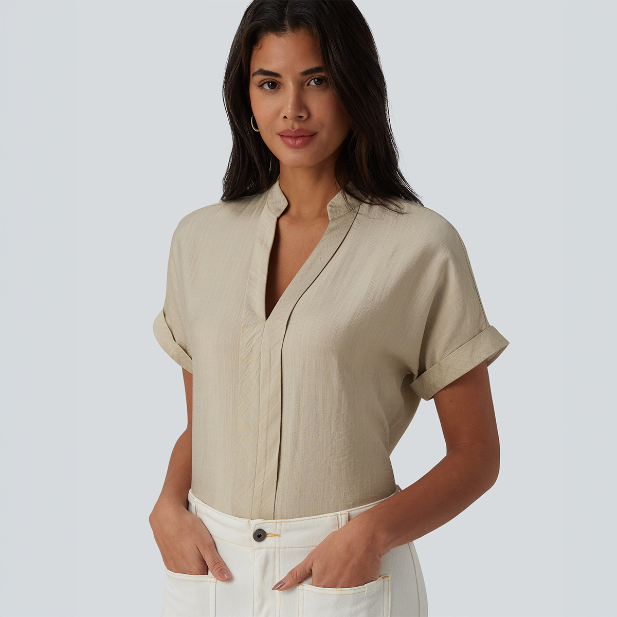 Linen-Feel Tops