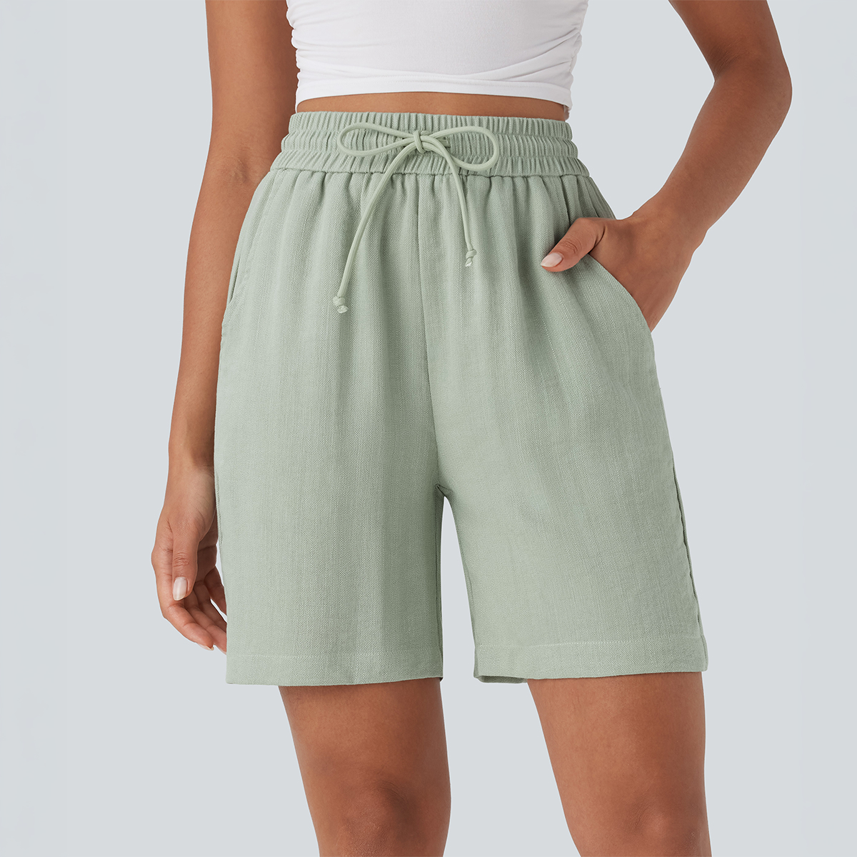 Linen-Feel Shorts
