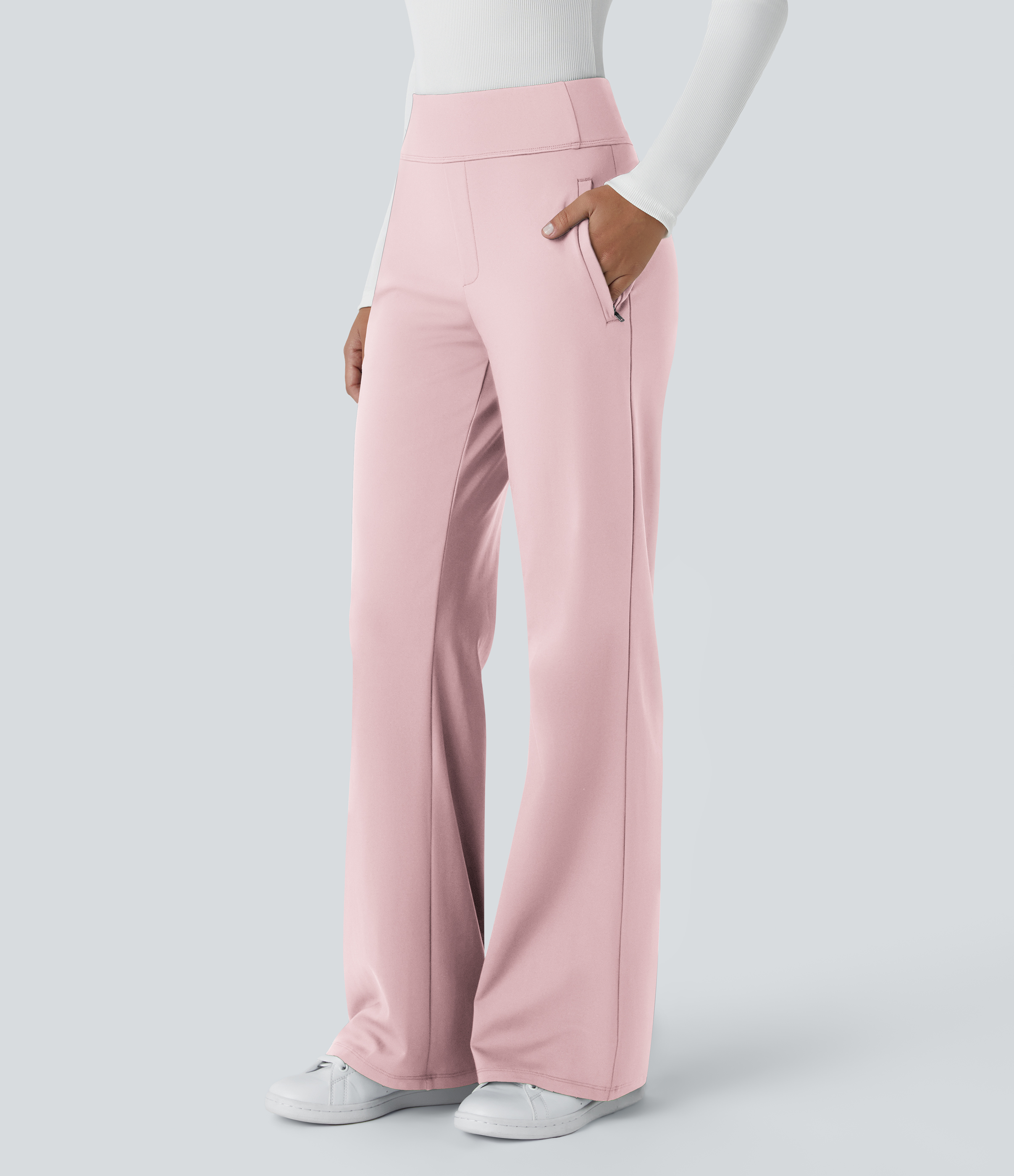 Halara Flex™ DayStretch Mid Rise Side Zipper Pocket Suit Work Flare Pants