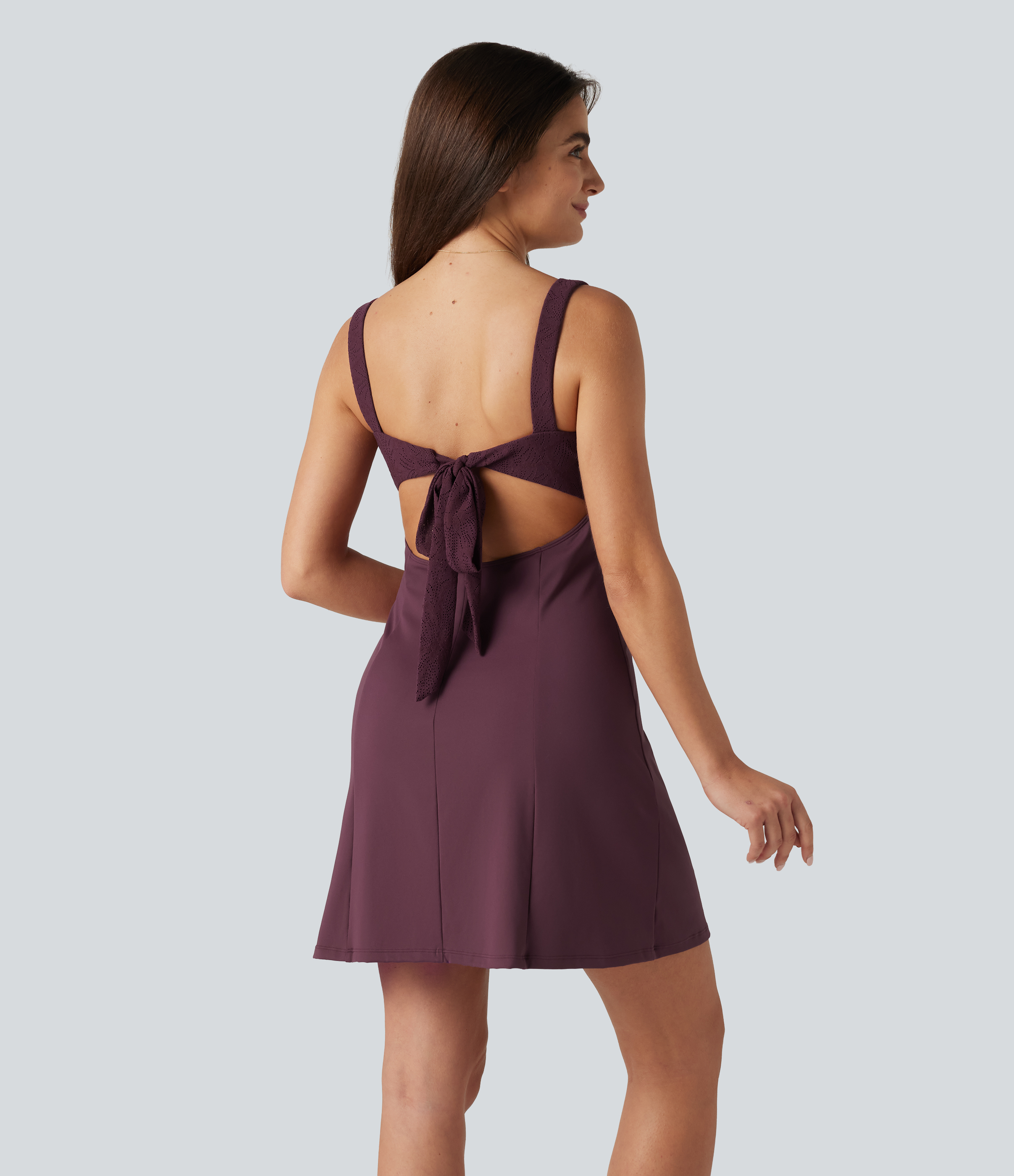 Softlyzero™ Airy - Lässiges Minikleid mit Kontrastspitze, Bindeband hinten und Cool-Touch